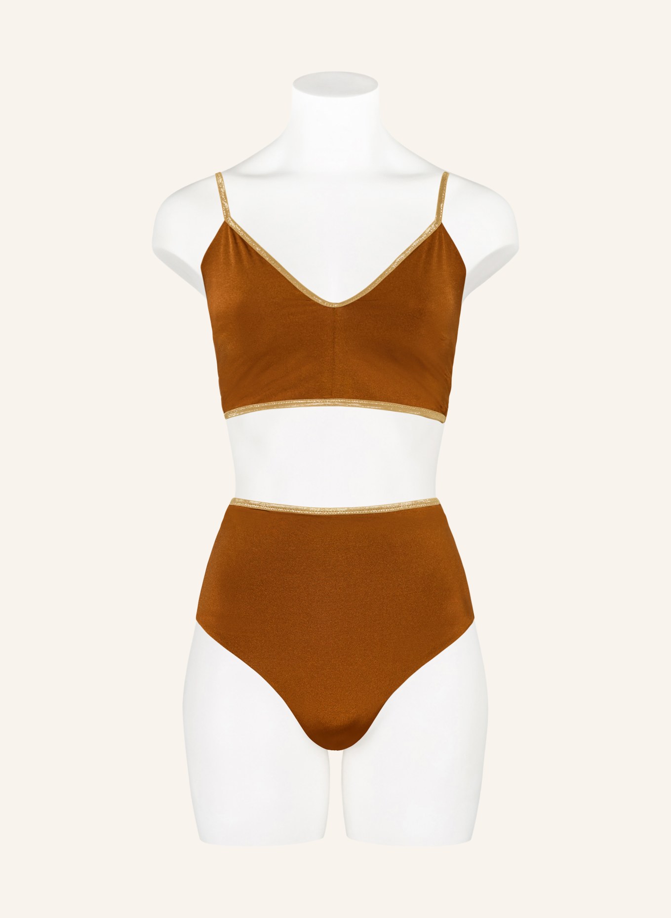 MYMARINI Bustier-Bikini-Top VACATION TOP SHINE zum Wenden mit UV-Schutz 50+: BRAUN / GOLD / PINK