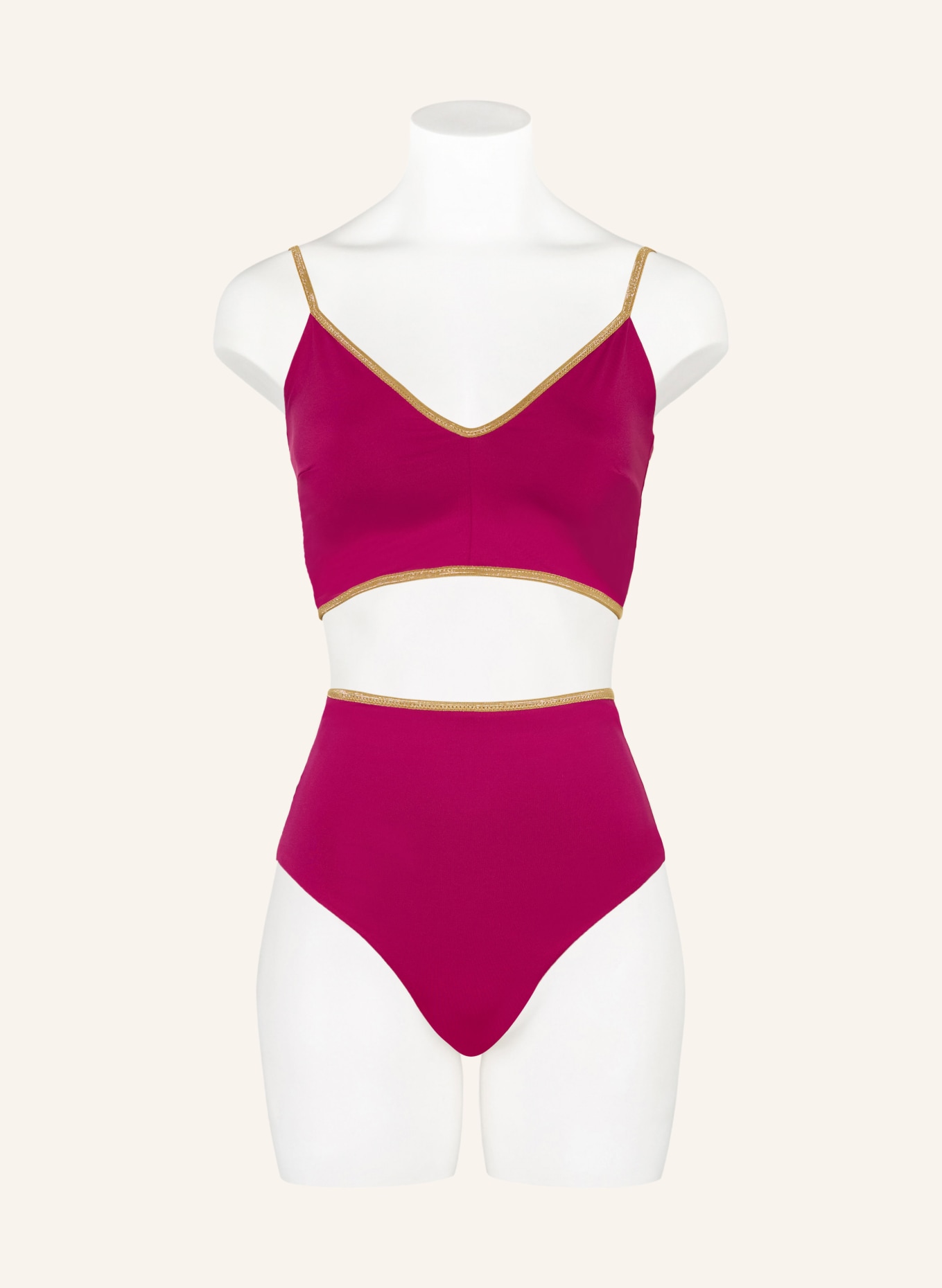 MYMARINI Bustier-Bikini-Top VACATION TOP SHINE zum Wenden mit UV-Schutz 50+: BRAUN / GOLD / PINK