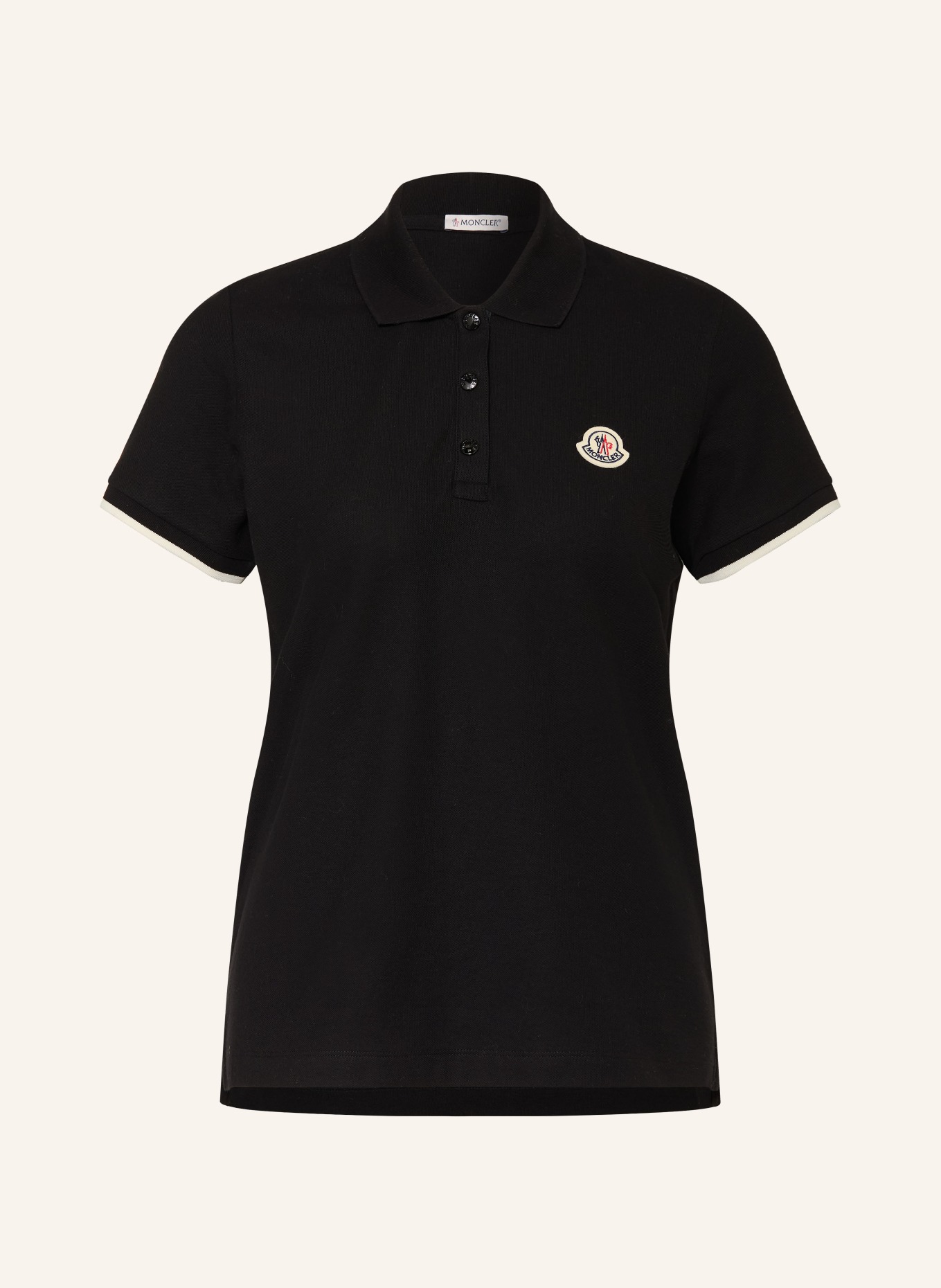 MONCLER piqué polo shirt: BLACK
