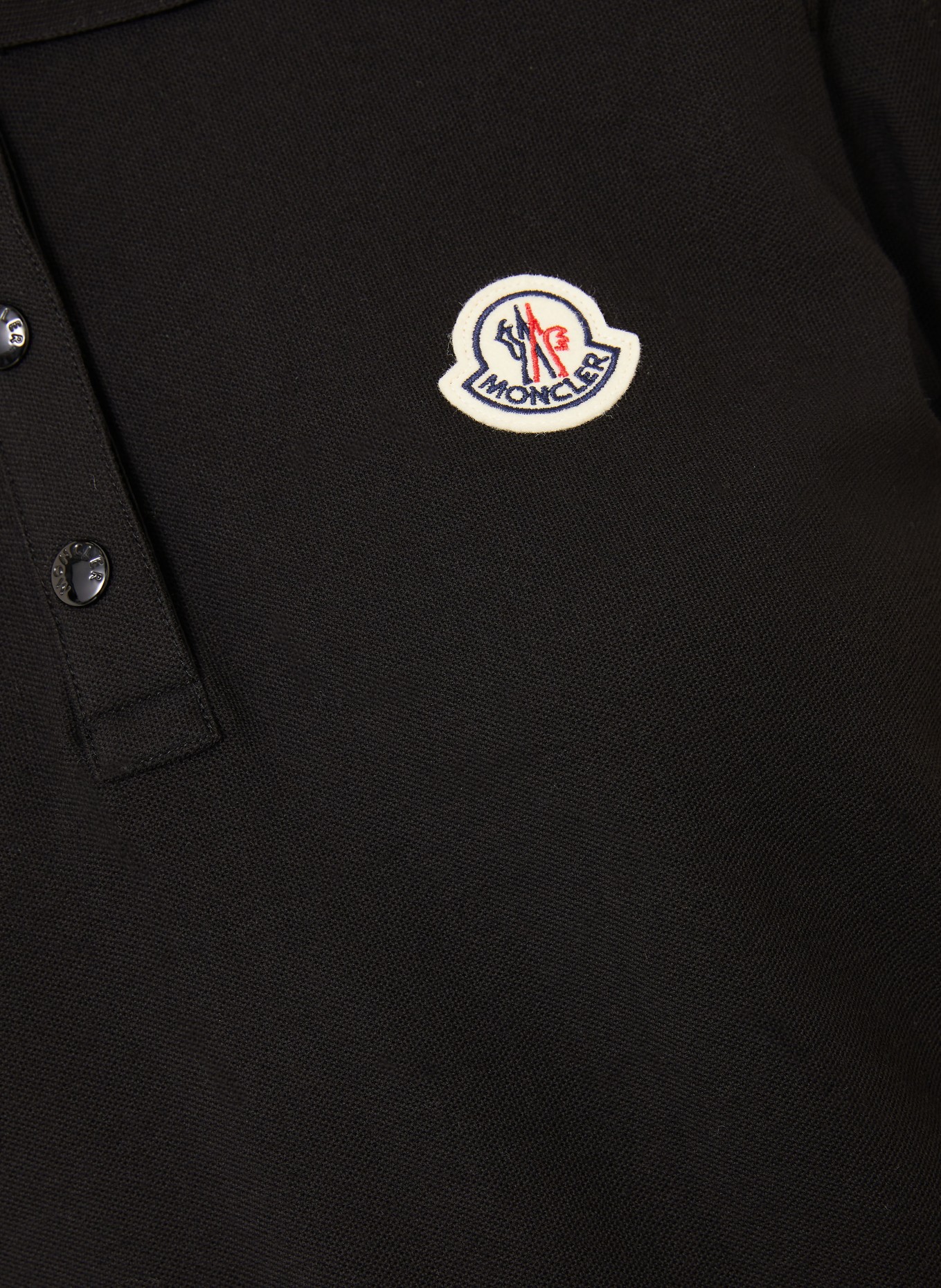 MONCLER piqué polo shirt: BLACK