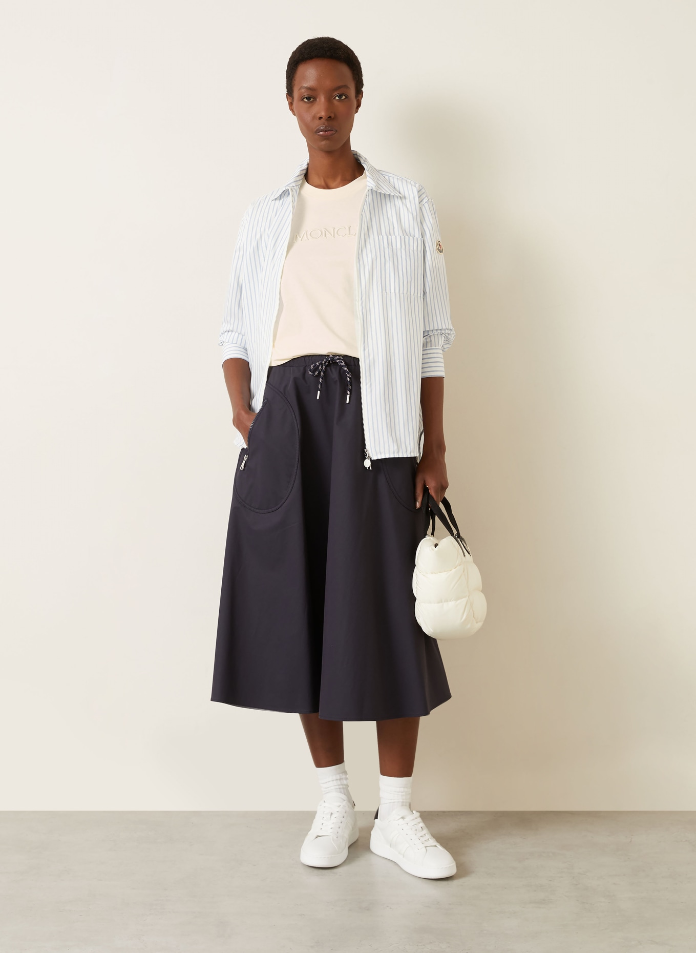 MONCLER koszulka: KREMOWY