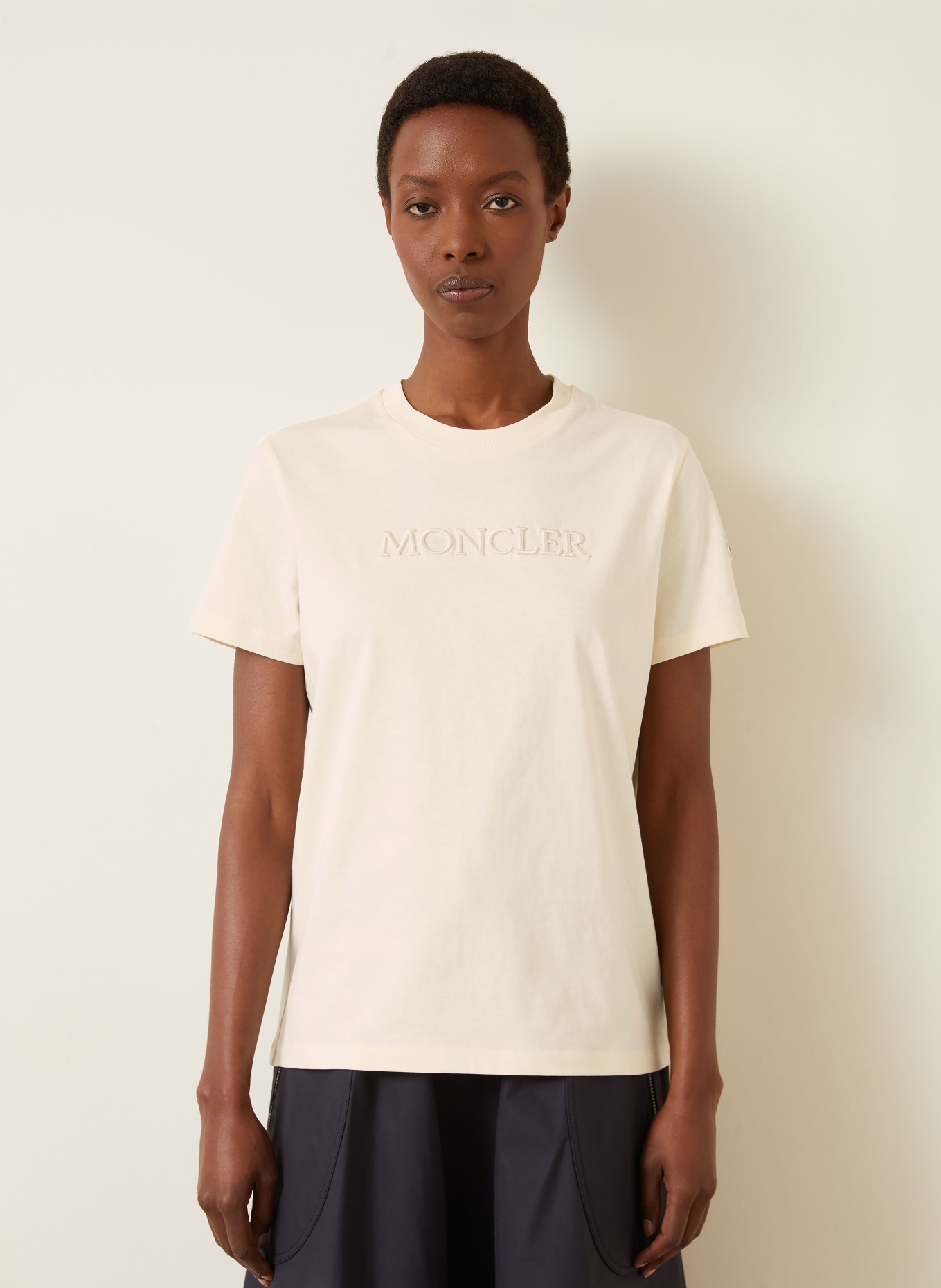 MONCLER koszulka: KREMOWY