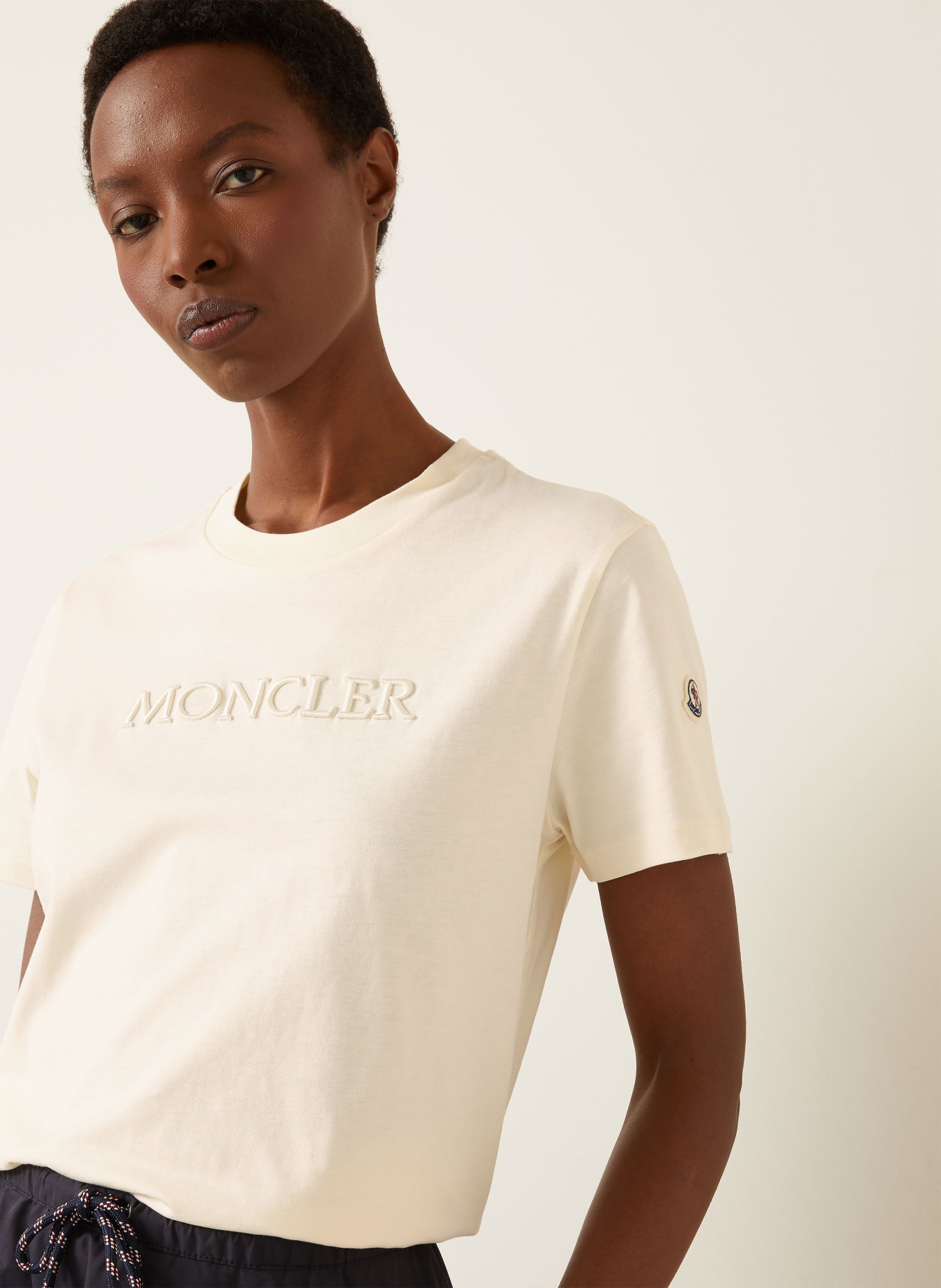 MONCLER koszulka: KREMOWY