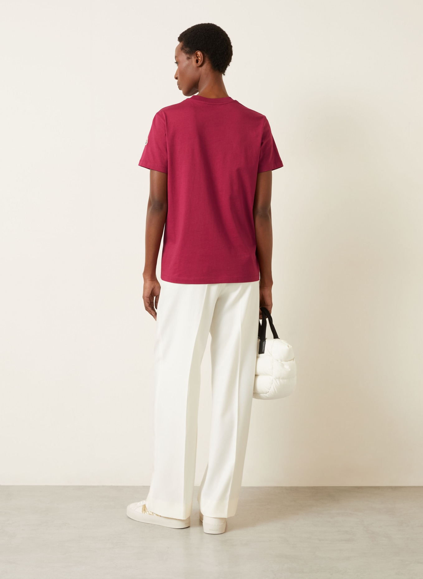 MONCLER tričko: TMAVĚ ČERVENÁ