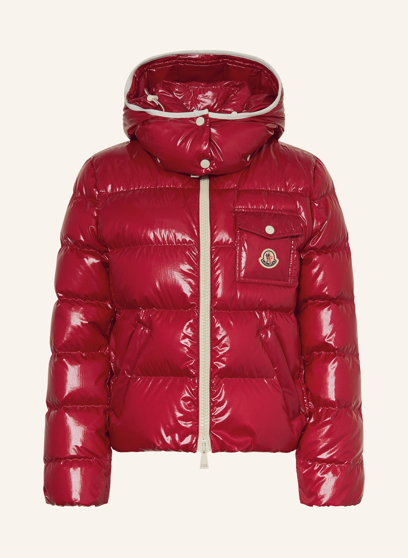 MONCLER Daunenjacke ANDRO mit abnehmbarer Kapuze: DUNKELROT