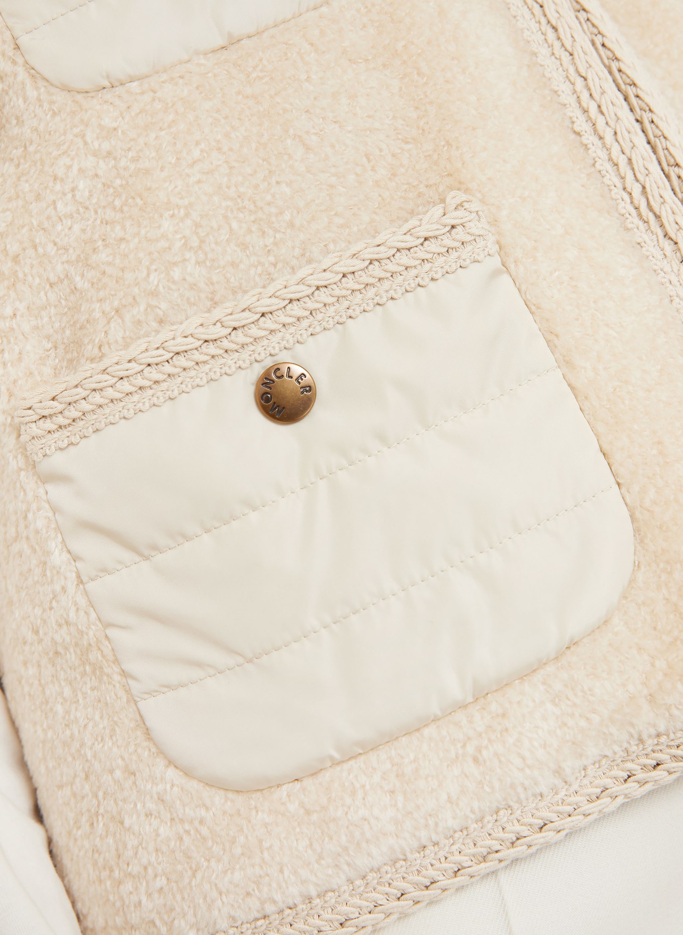MONCLER Faux fur down vest: BEIGE