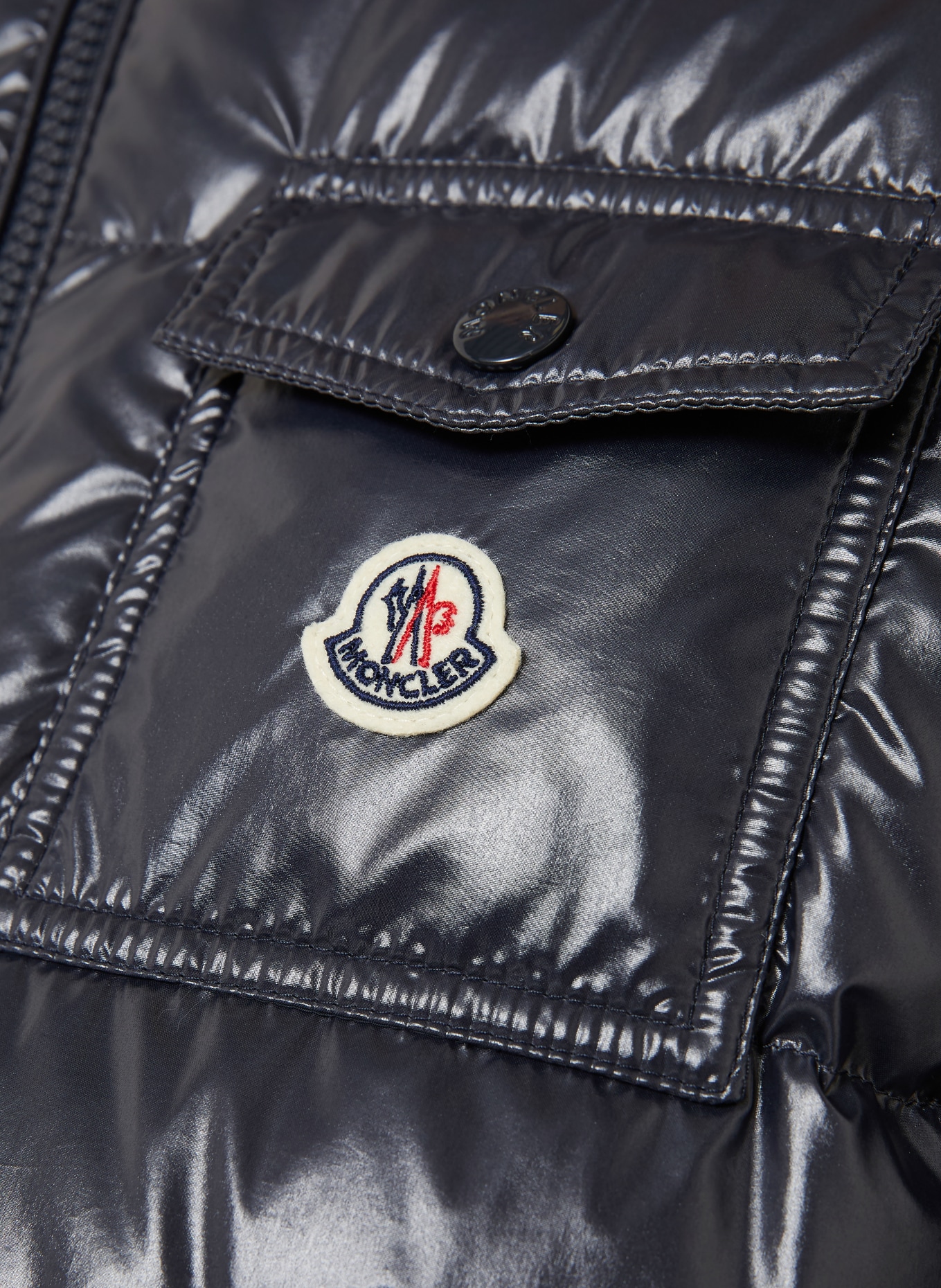 MONCLER Strickjacke im Materialmix: DUNKELBLAU