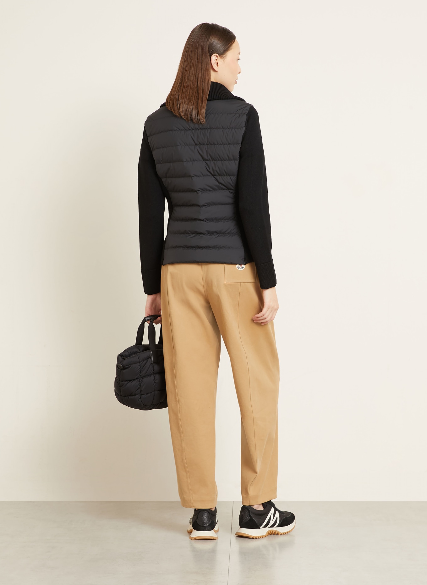 MONCLER Doudoune légère en mélange de matières: NOIR