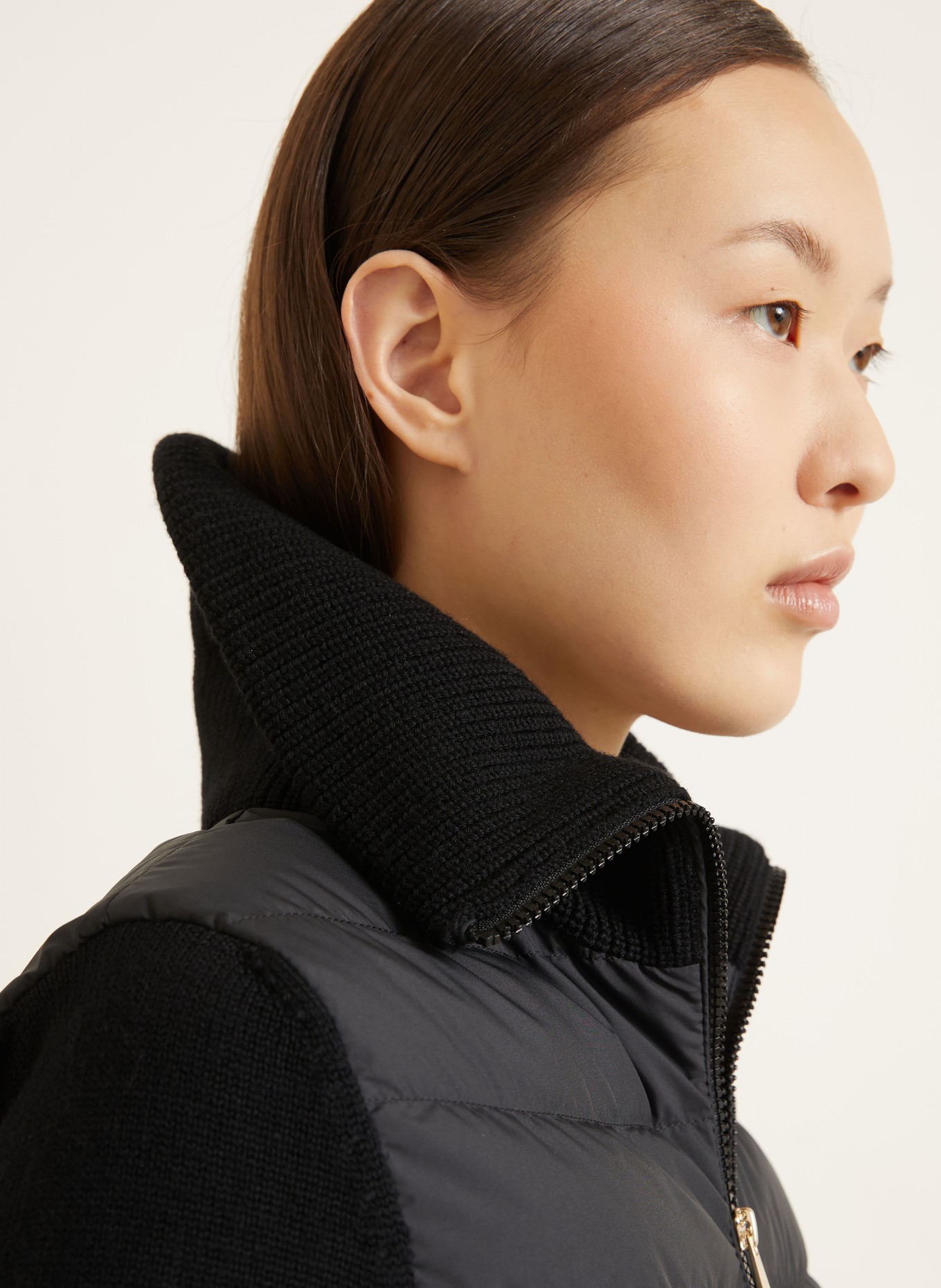 MONCLER Doudoune légère en mélange de matières: NOIR