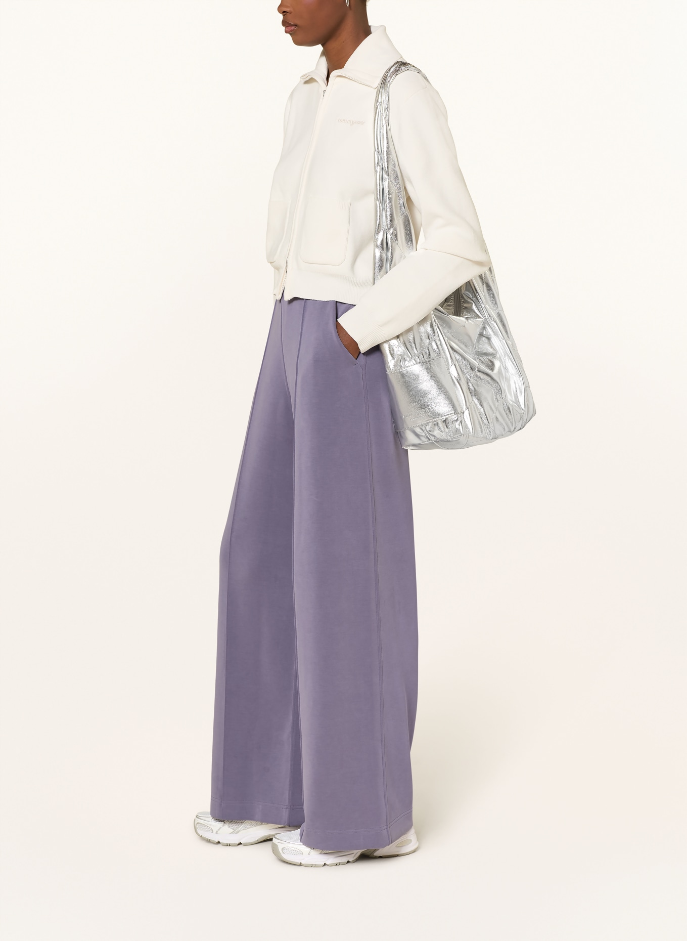 lululemon Tepláky BRUSHED SOFTSTREME HIGH-RISE WIDE-LEG: FIALOVÁ