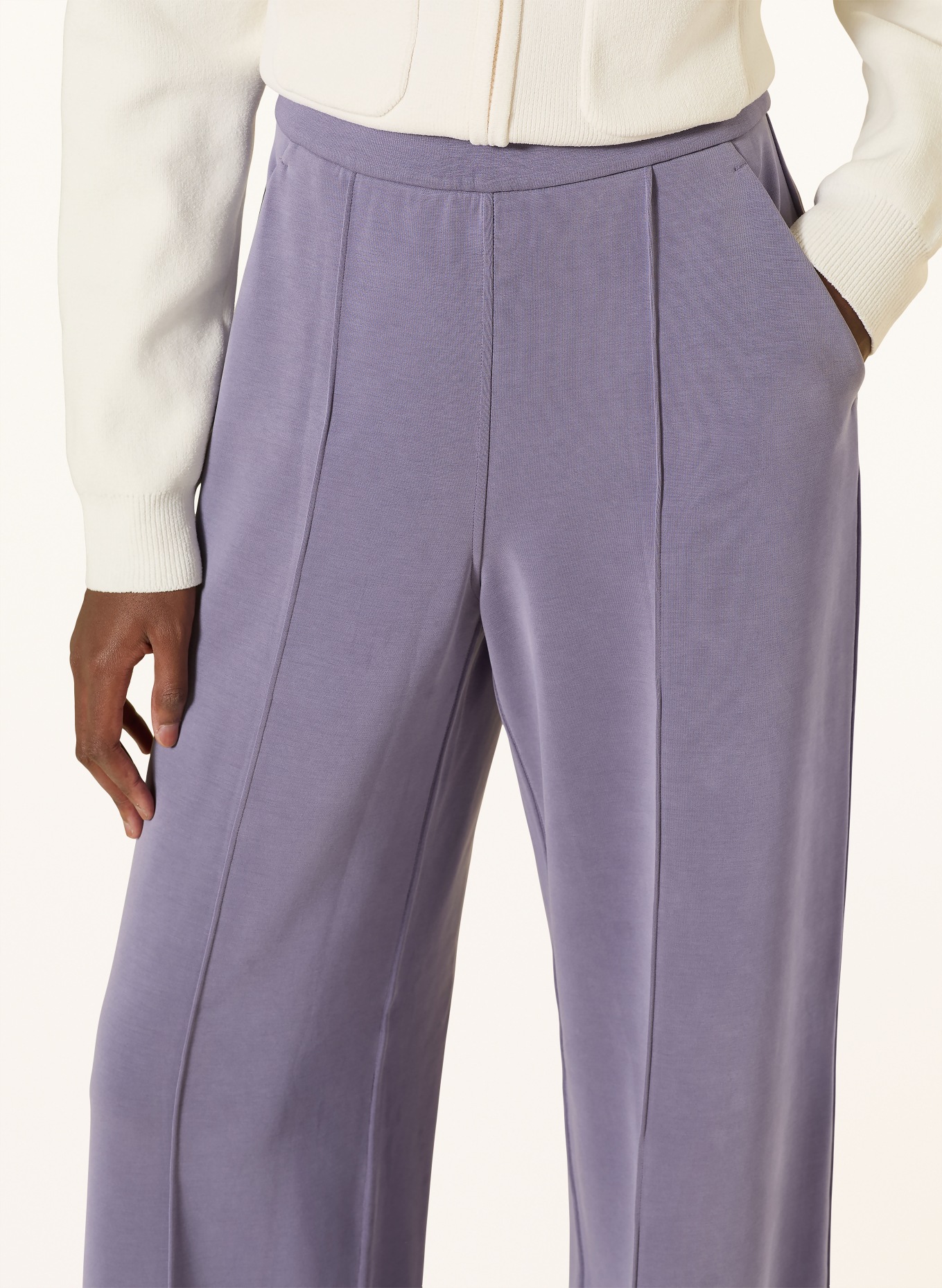 lululemon Tepláky BRUSHED SOFTSTREME HIGH-RISE WIDE-LEG: FIALOVÁ