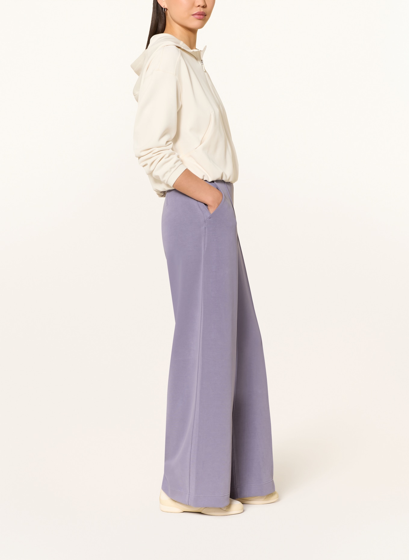 lululemon Tepláky BRUSHED SOFTSTREME HIGH-RISE WIDE-LEG: SVĚTLE FIALOVÁ