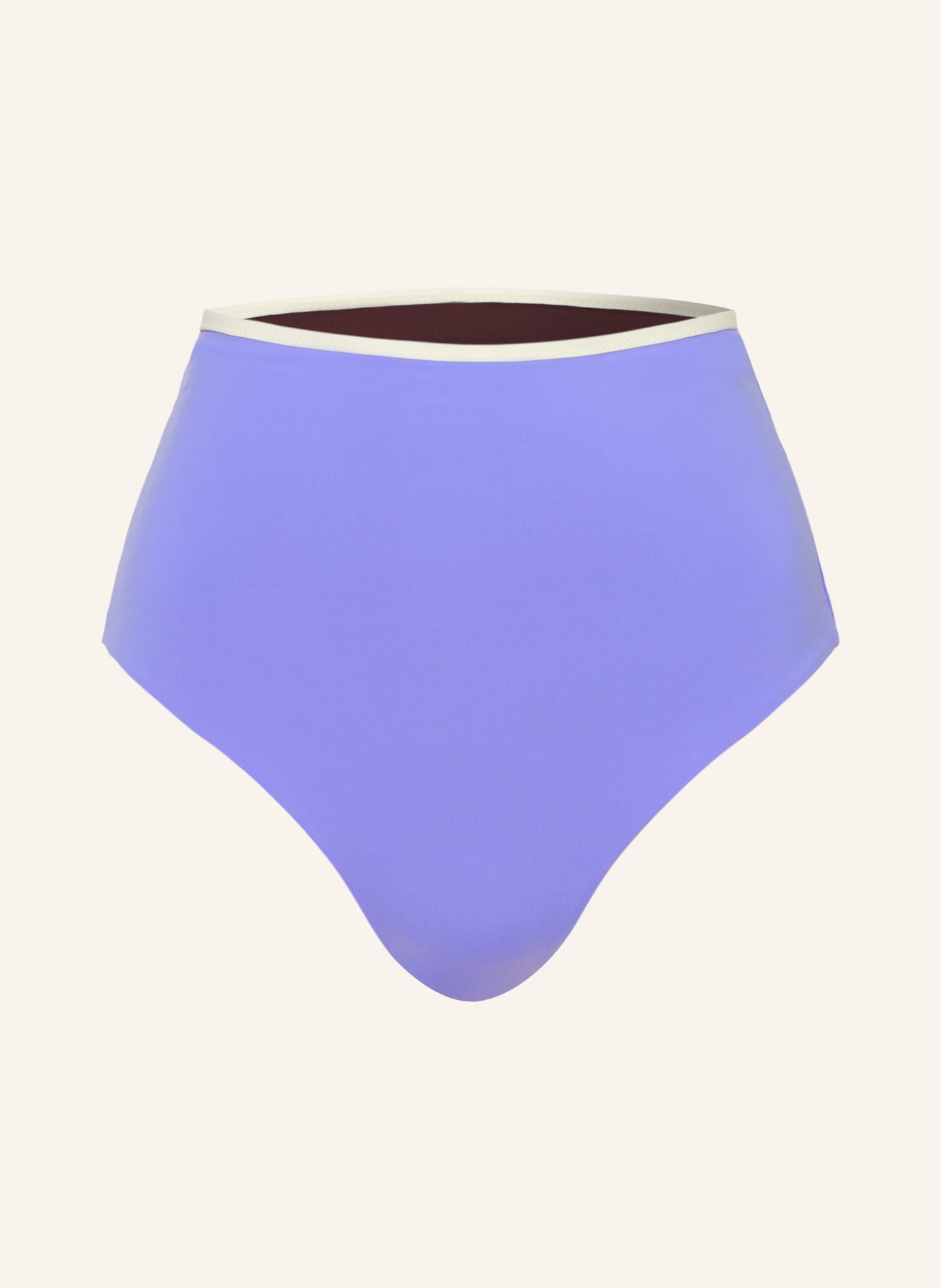 MYMARINI Odwracalne figi bikini SHINE z wysokim stanem i ochroną UV 50+: JASNOFIOLETOWY / ZŁOTY / CIEMNOBRĄZOWY