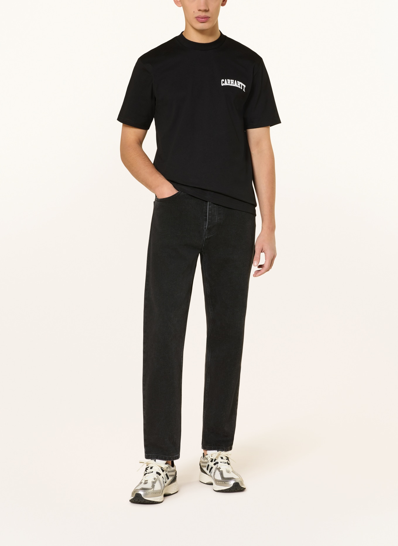 carhartt WIP Tričko UNIVERSITY SCRIPT: ČERNÁ