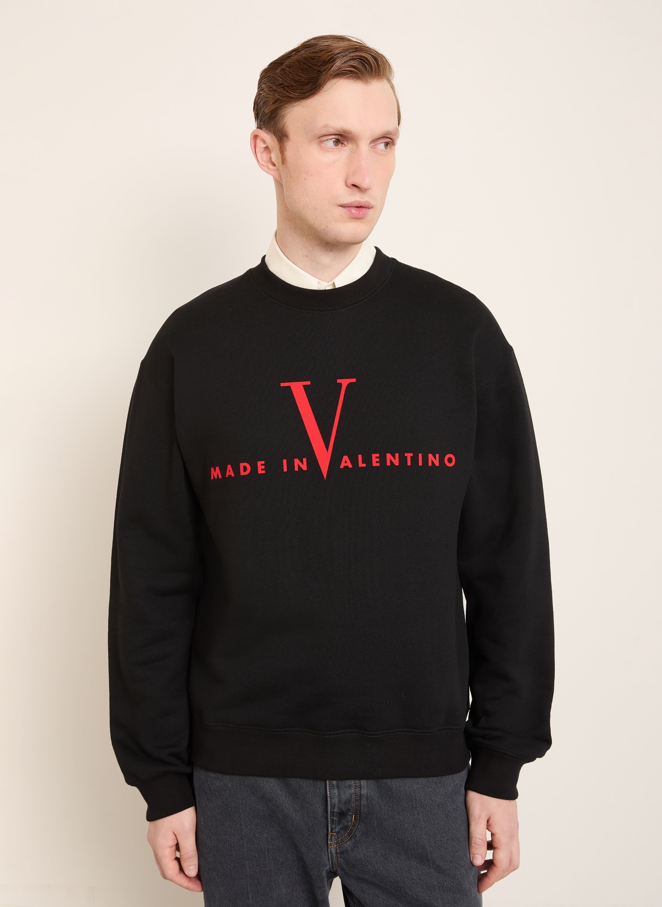 VALENTINO Sweatshirt: SCHWARZ / ROT