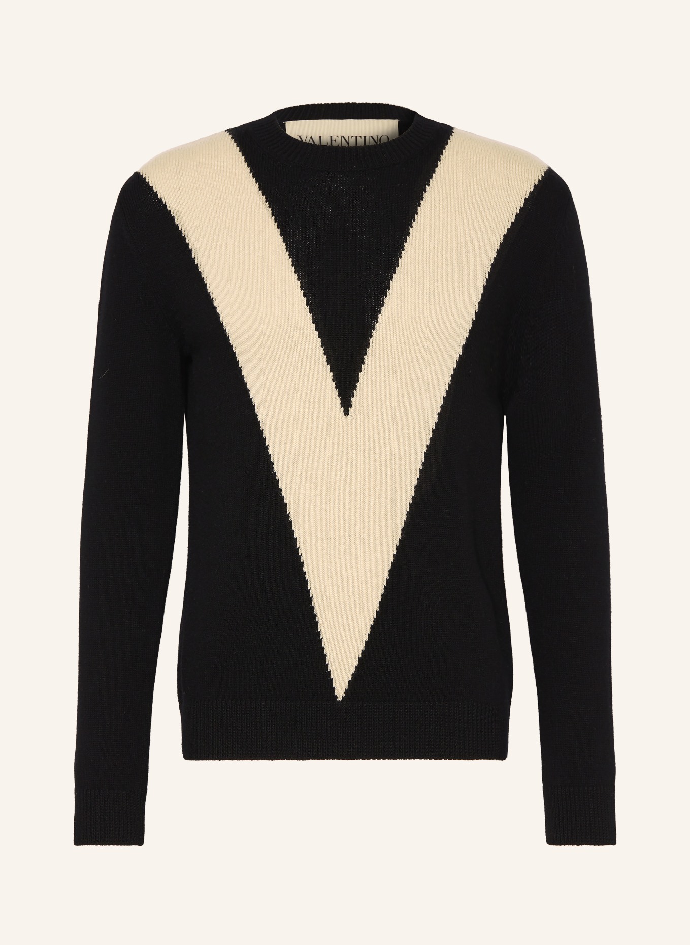 VALENTINO sweter: CZARNY / KREMOWY