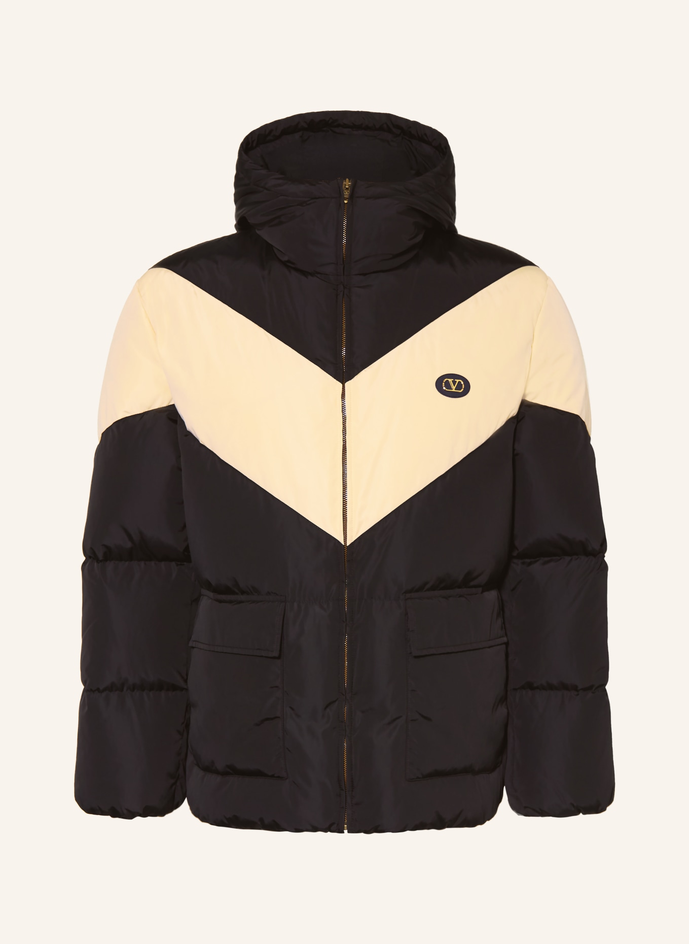 VALENTINO kurtka puchowa: CZARNY / JASNOŻÓŁTY