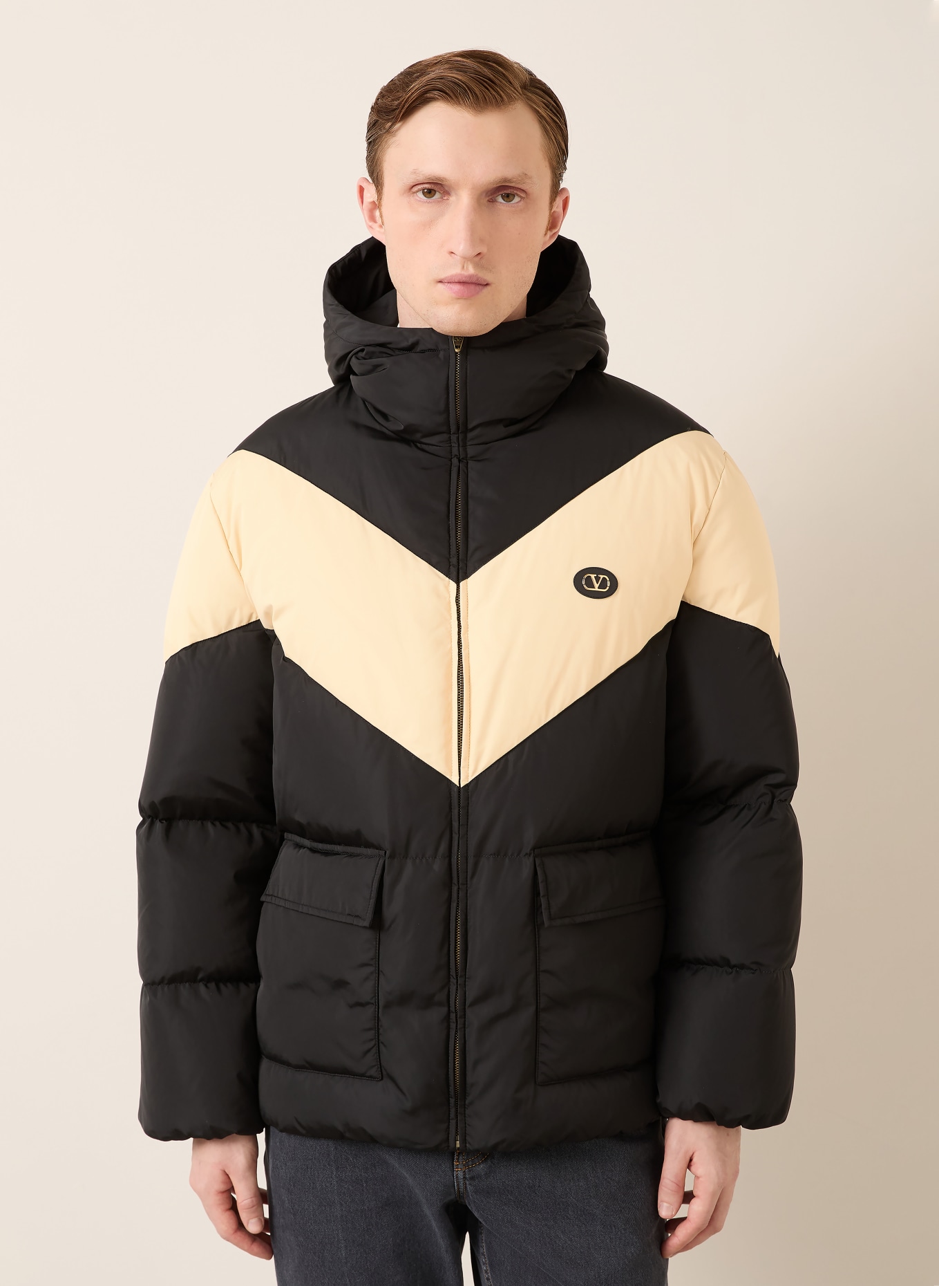 VALENTINO kurtka puchowa: CZARNY / JASNOŻÓŁTY
