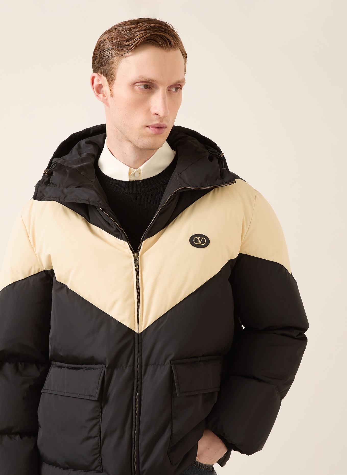 VALENTINO kurtka puchowa: CZARNY / JASNOŻÓŁTY