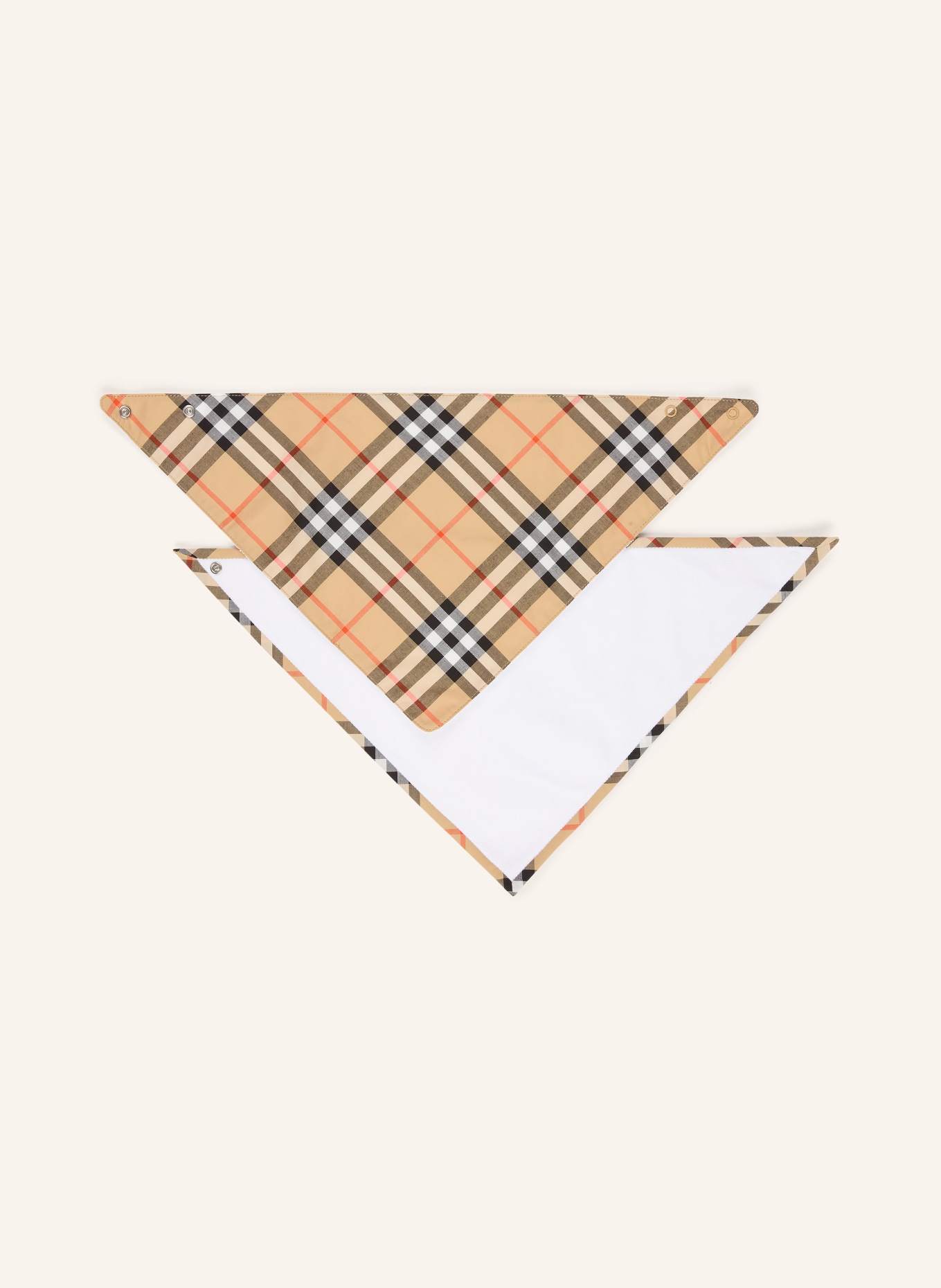 BURBERRY 2er-Set Lätzchen: WEISS / CAMEL / SCHWARZ