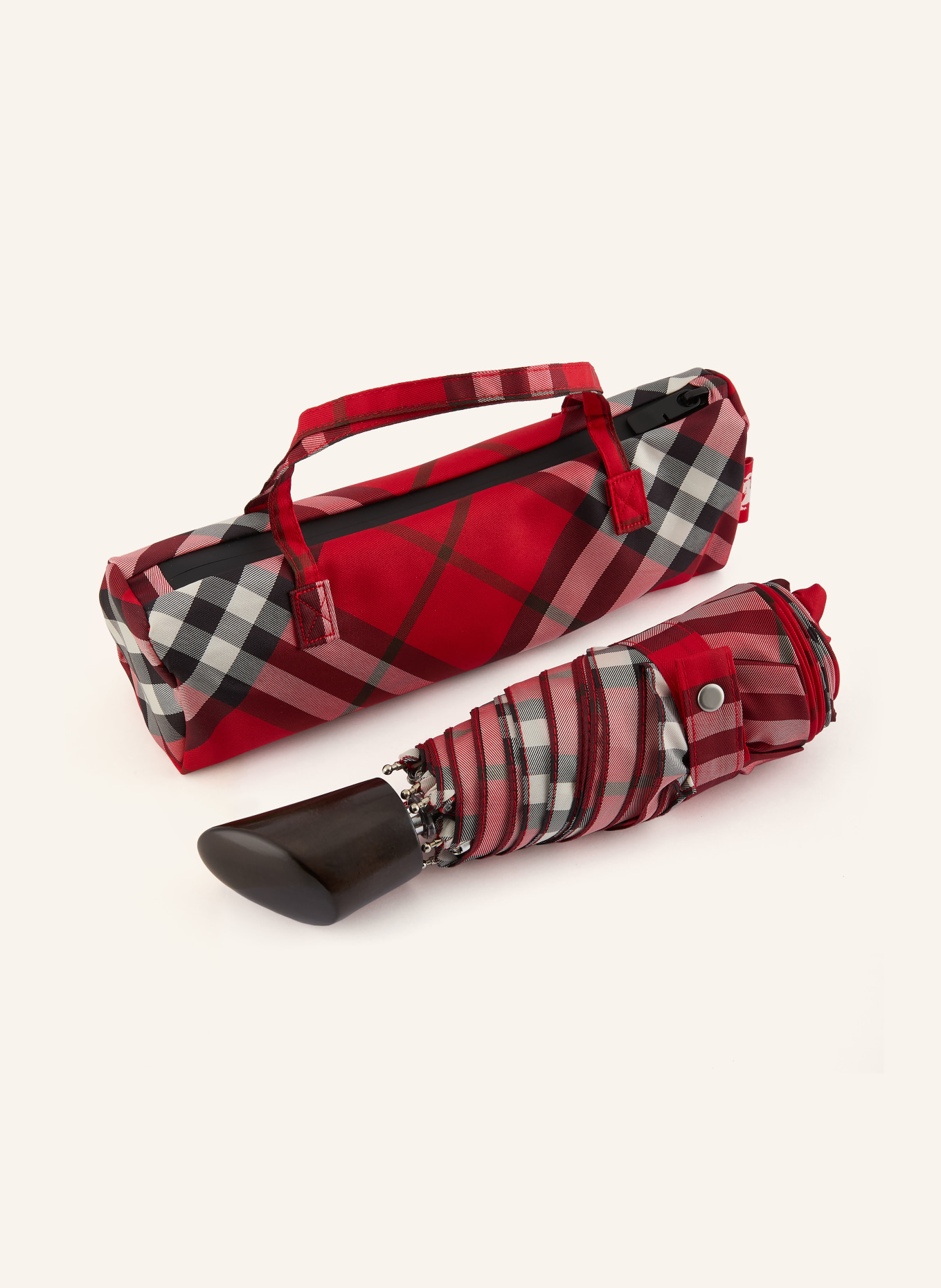 BURBERRY umbrella: RED / WHITE / BLACK