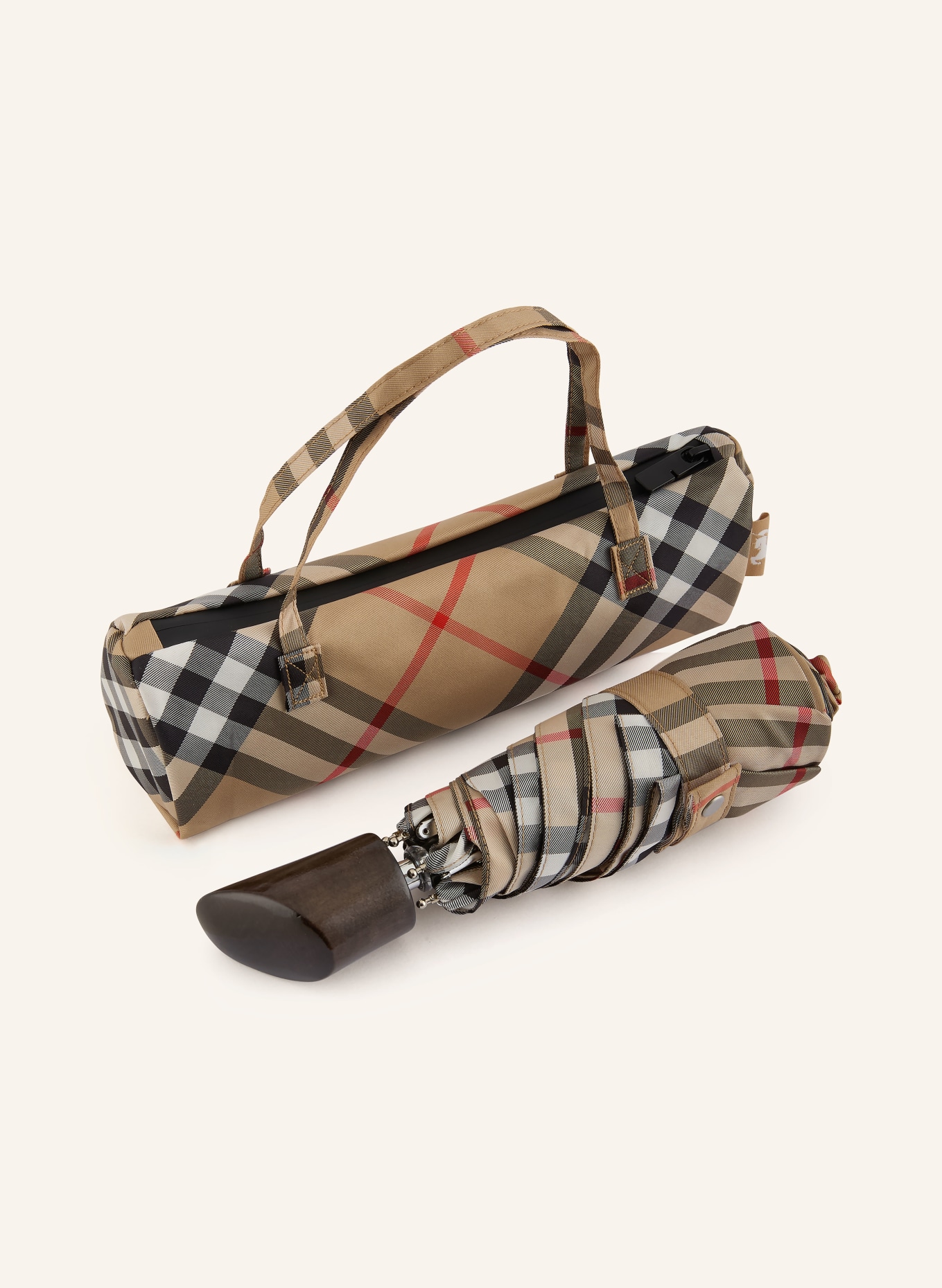 BURBERRY umbrella: CAMEL / RED / BLACK