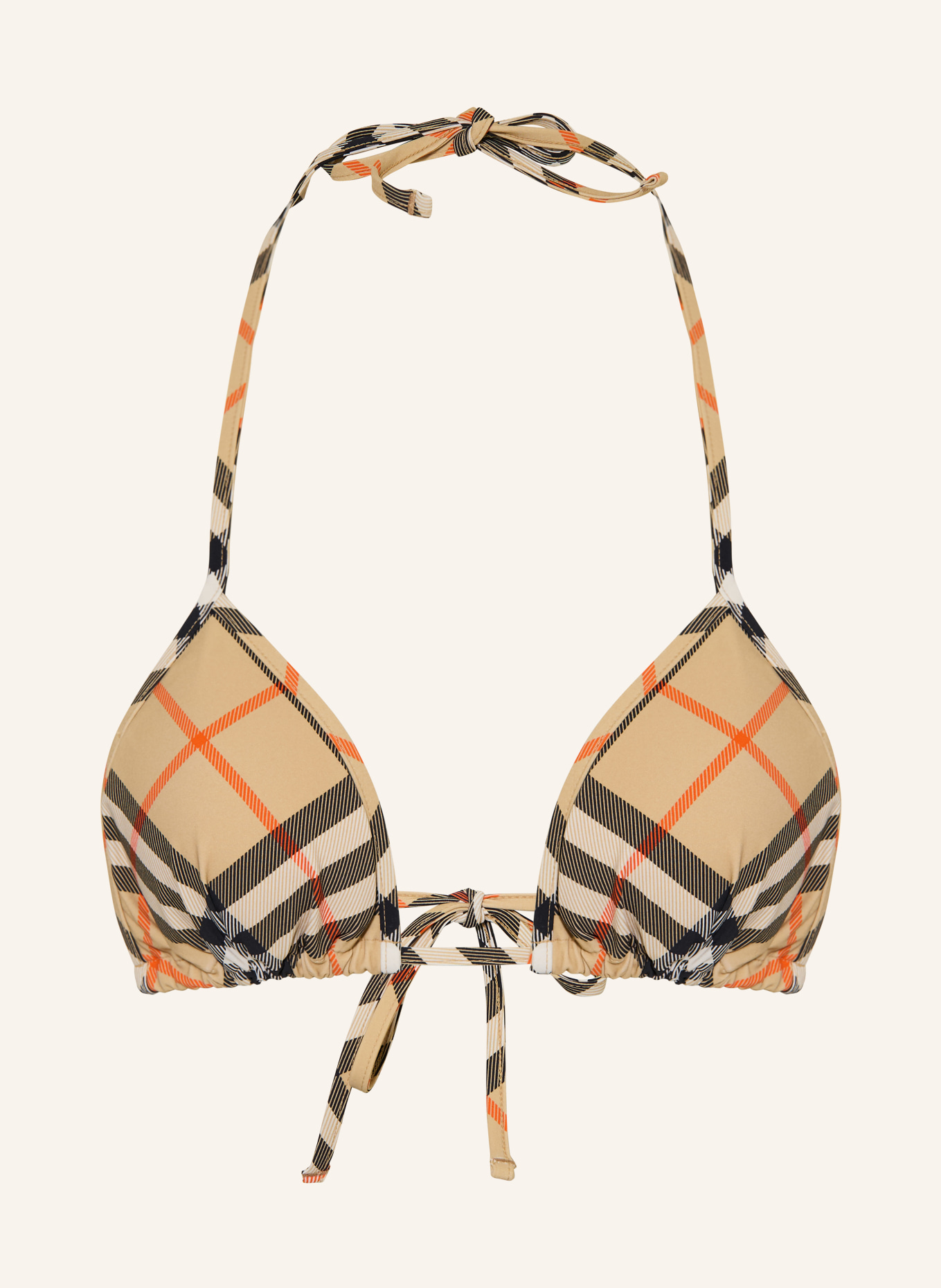 BURBERRY Trojúhelníkové bikiny: BÉŽOVÁ / ORANŽOVÁ / ČERNÁ