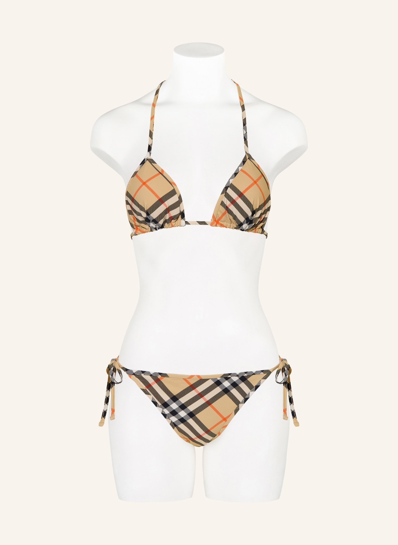 BURBERRY Trojúhelníkové bikiny: BÉŽOVÁ / ORANŽOVÁ / ČERNÁ