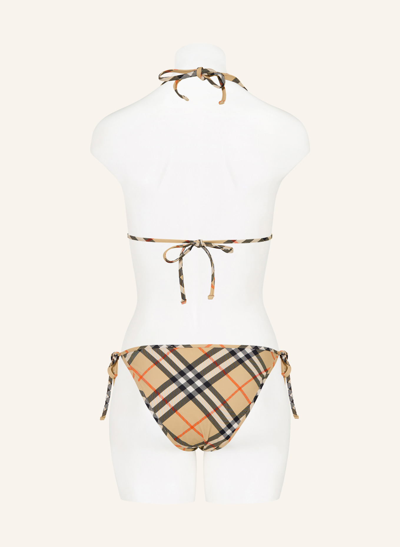 BURBERRY Trojúhelníkové bikiny: BÉŽOVÁ / ORANŽOVÁ / ČERNÁ