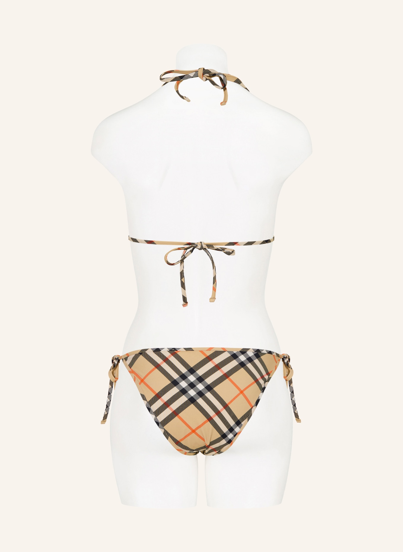 BURBERRY Trojúhelníkové bikiny: BÉŽOVÁ / ORANŽOVÁ / ČERNÁ