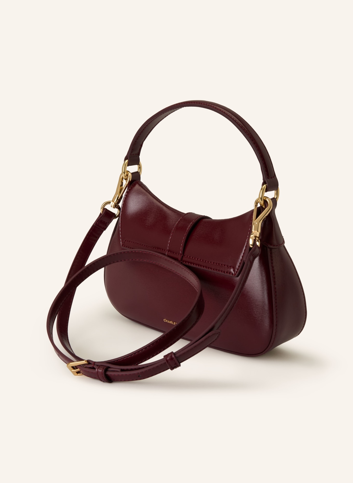 CHARLES & KEITH Torebka AGATHA SMALL: CIEMNOCZERWONY / ZŁOTY