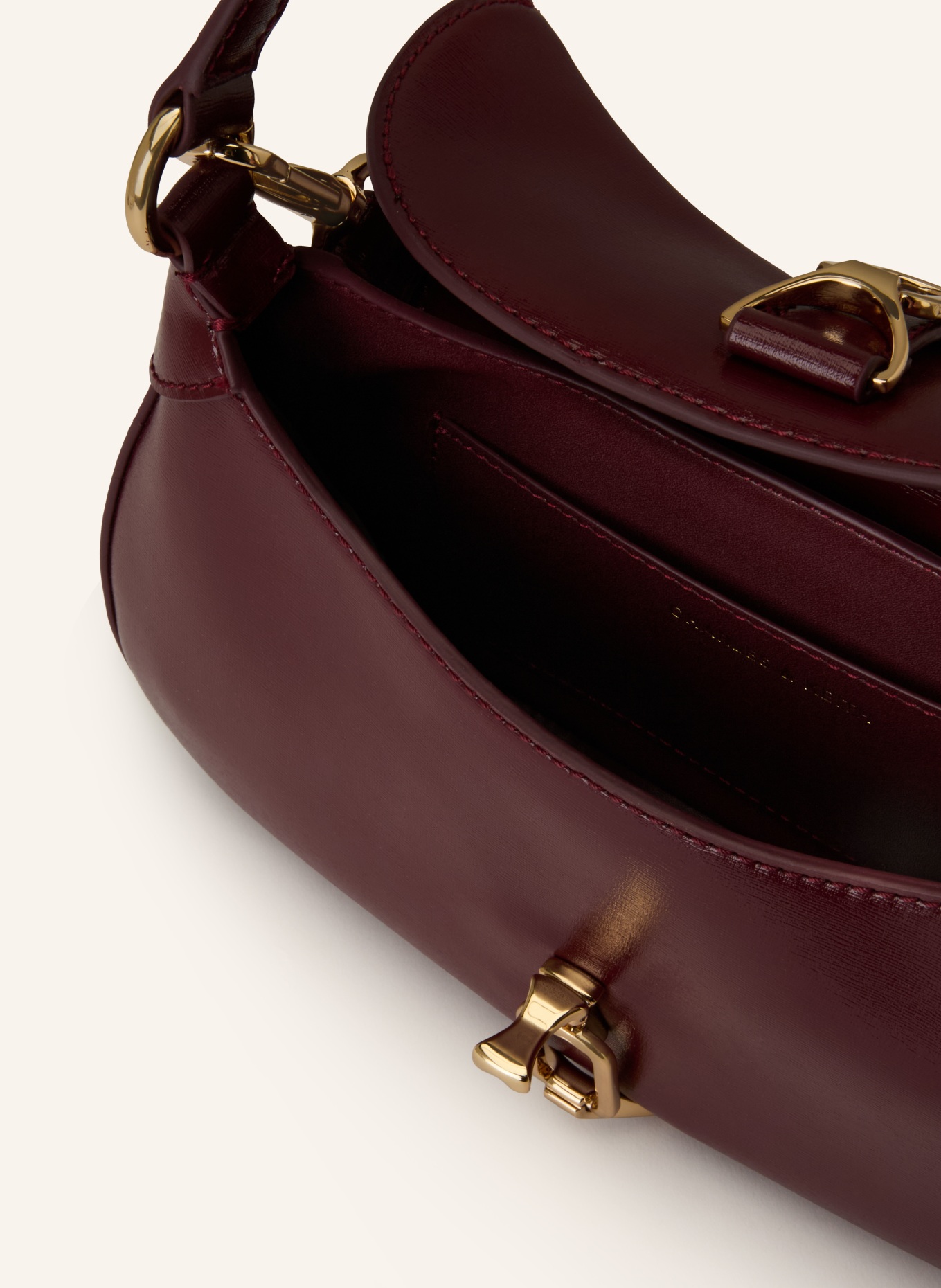 CHARLES & KEITH Torebka AGATHA SMALL: CIEMNOCZERWONY / ZŁOTY