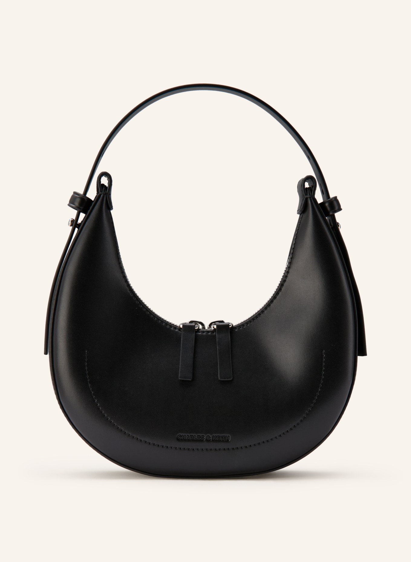 CHARLES & KEITH  Carey shoulder bag: BLACK / SILVER
