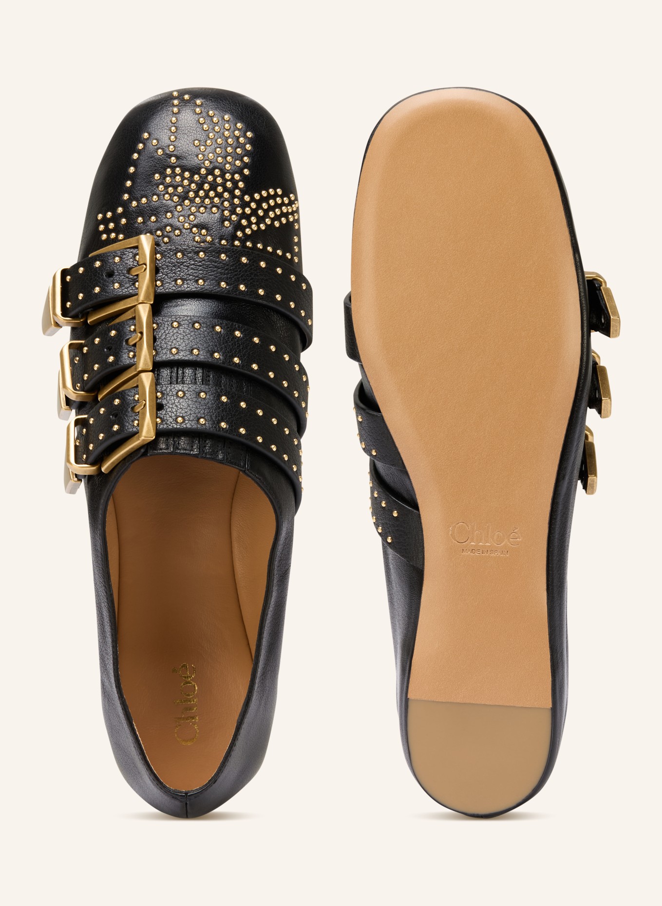 Chloé Ballerinas SUSAN mit Nieten: 001 BLACK