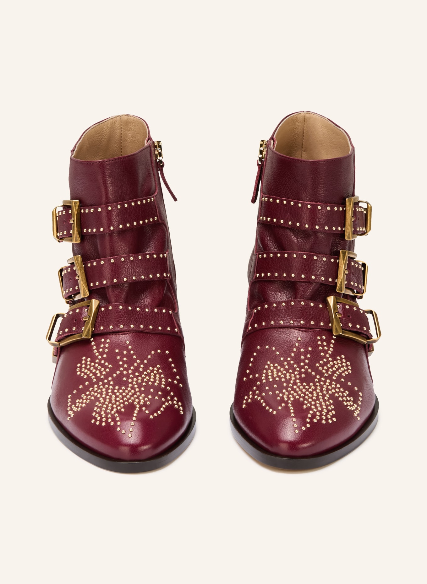 Chloé Stiefeletten SUSAN mit Nieten: 602 Grenat