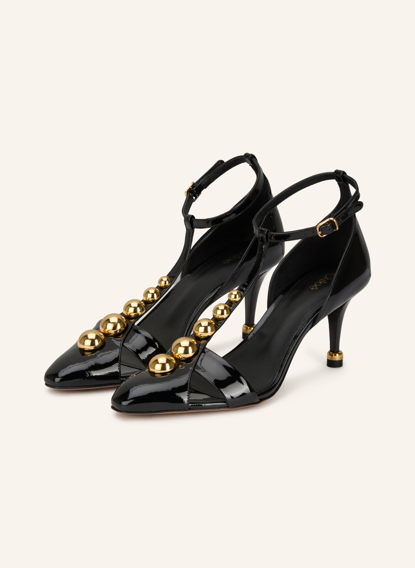 Chloé Lack-Pumps mit Nieten: 001 BLACK