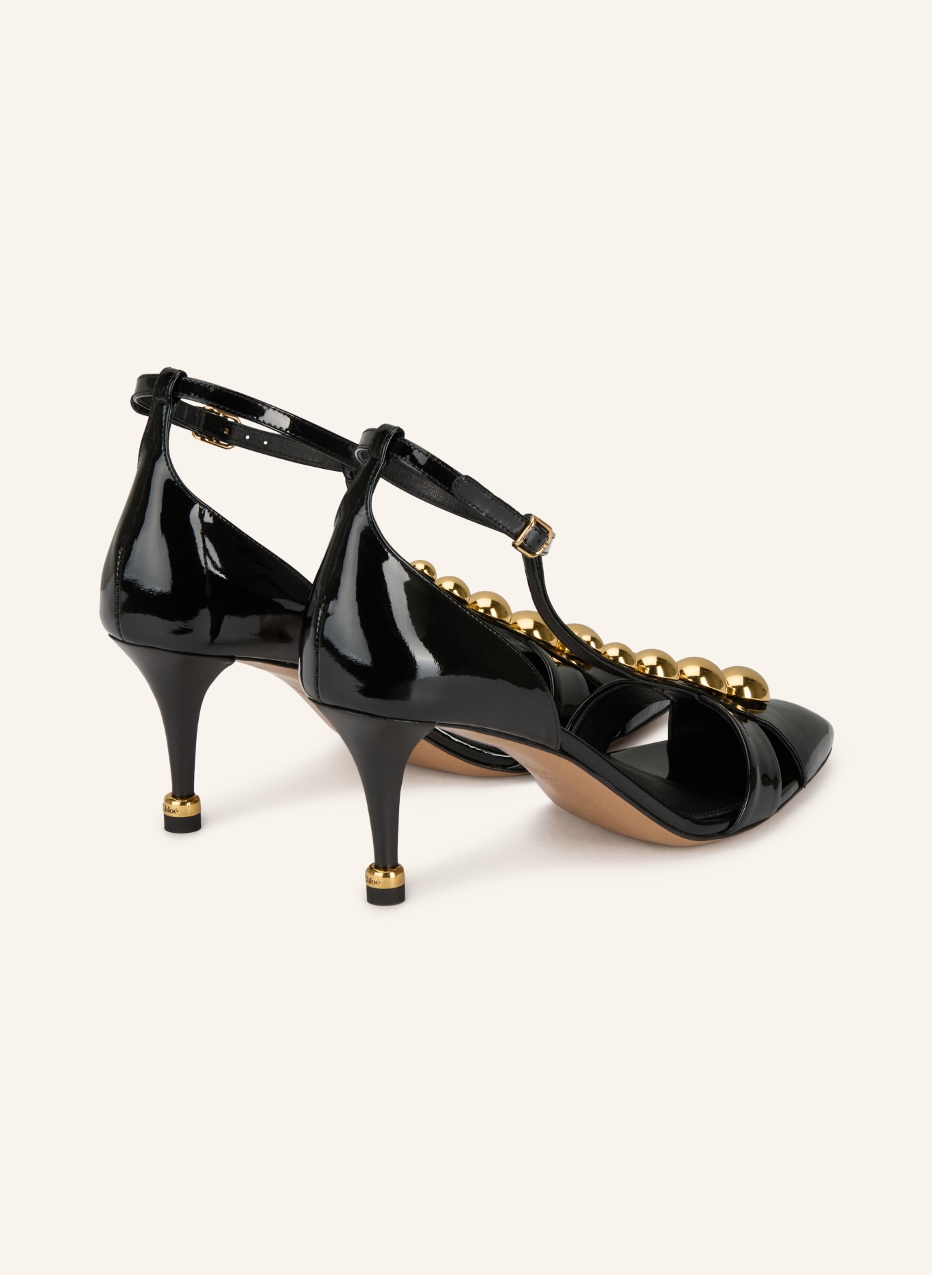 Chloé Lack-Pumps mit Nieten: 001 BLACK