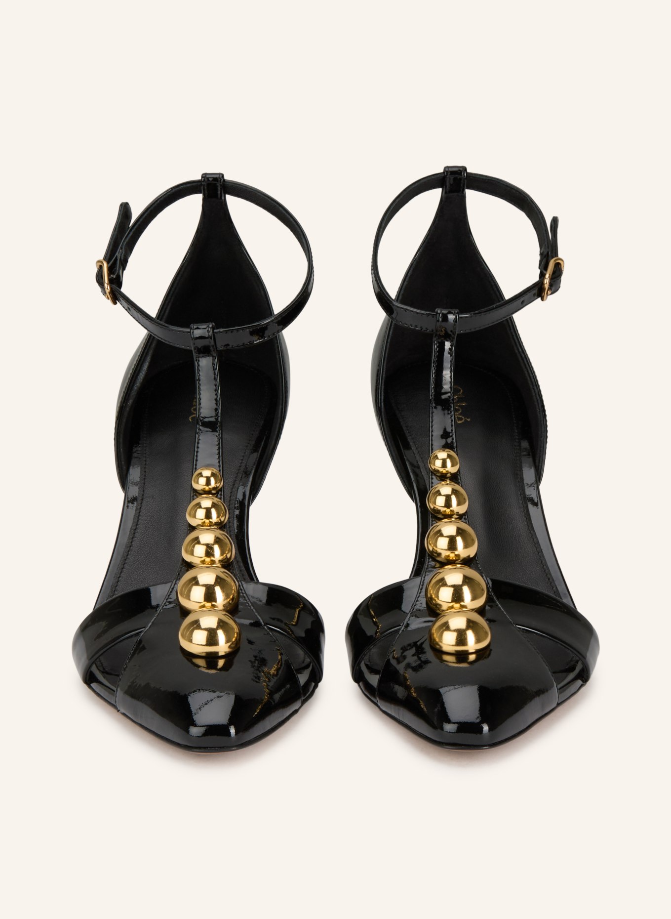 Chloé Lack-Pumps mit Nieten: 001 BLACK