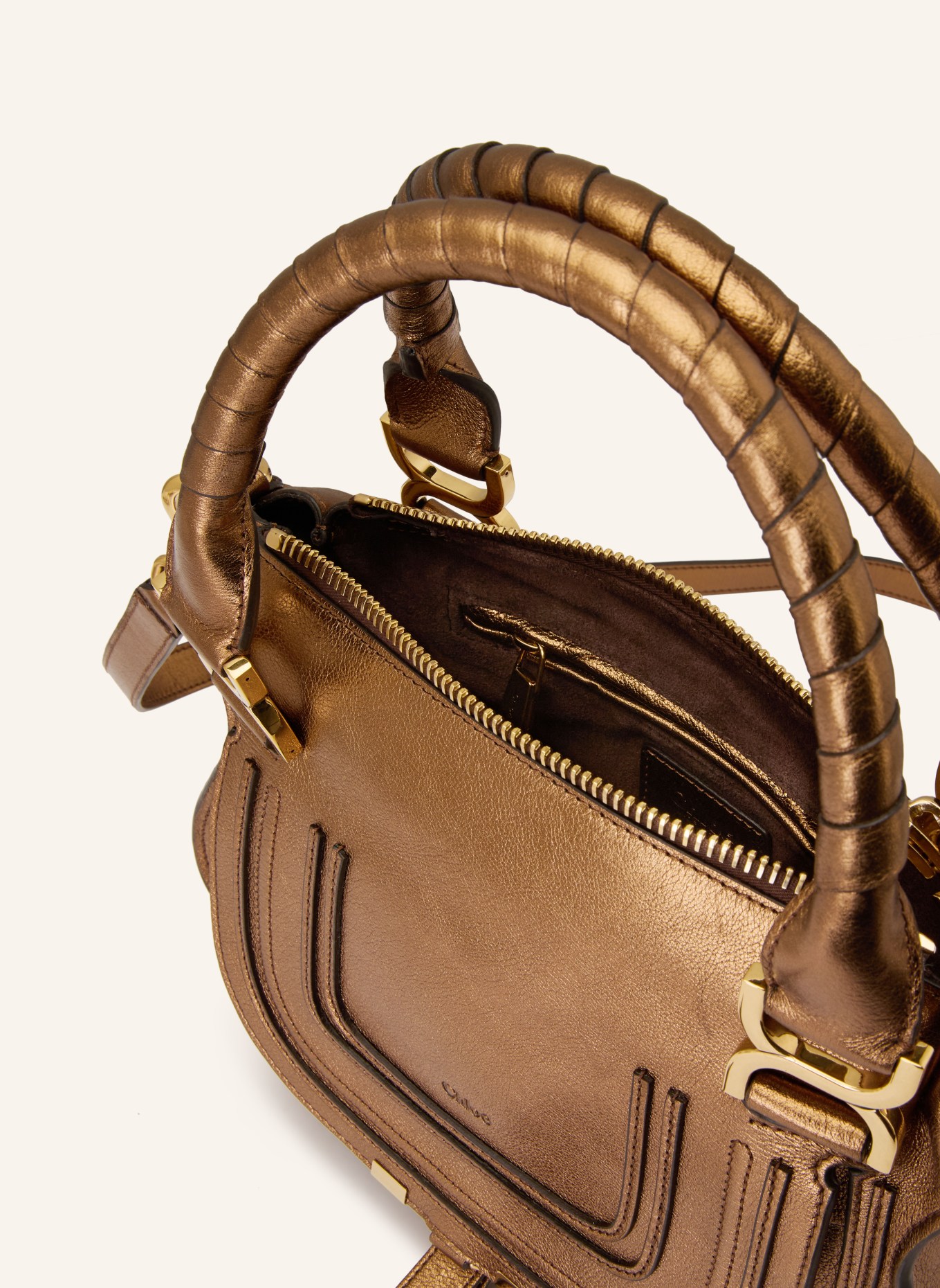 Chloé MARCIE handbag: GOLDEN BROWN