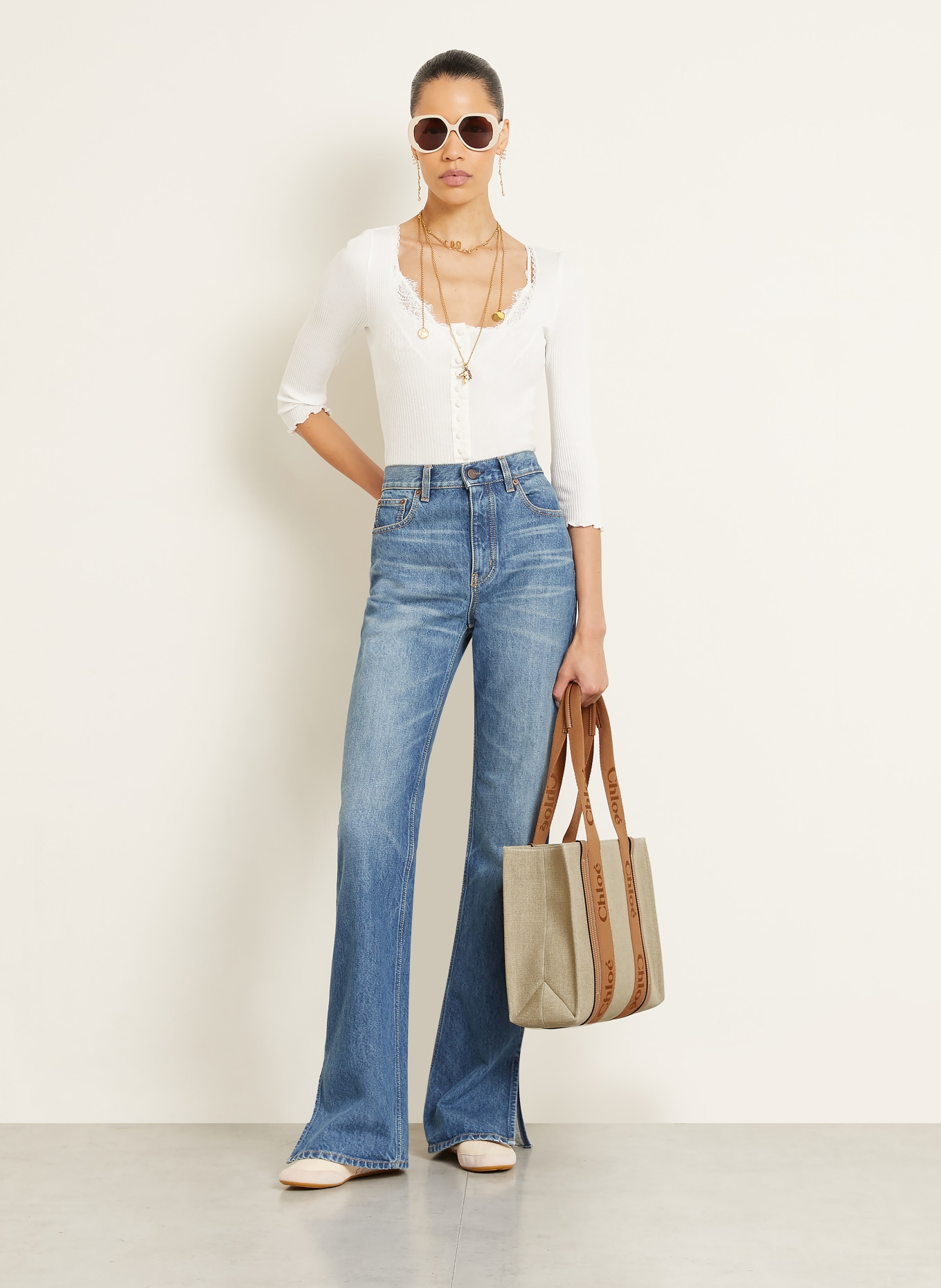 Chloé Shopper WOODY: Dusty Tan
