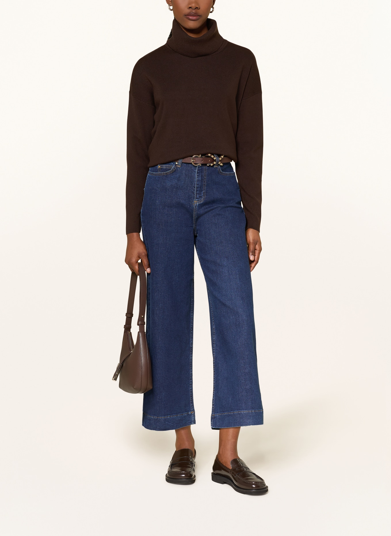 HOBBS YVETTE turtleneck sweater: DARK BROWN