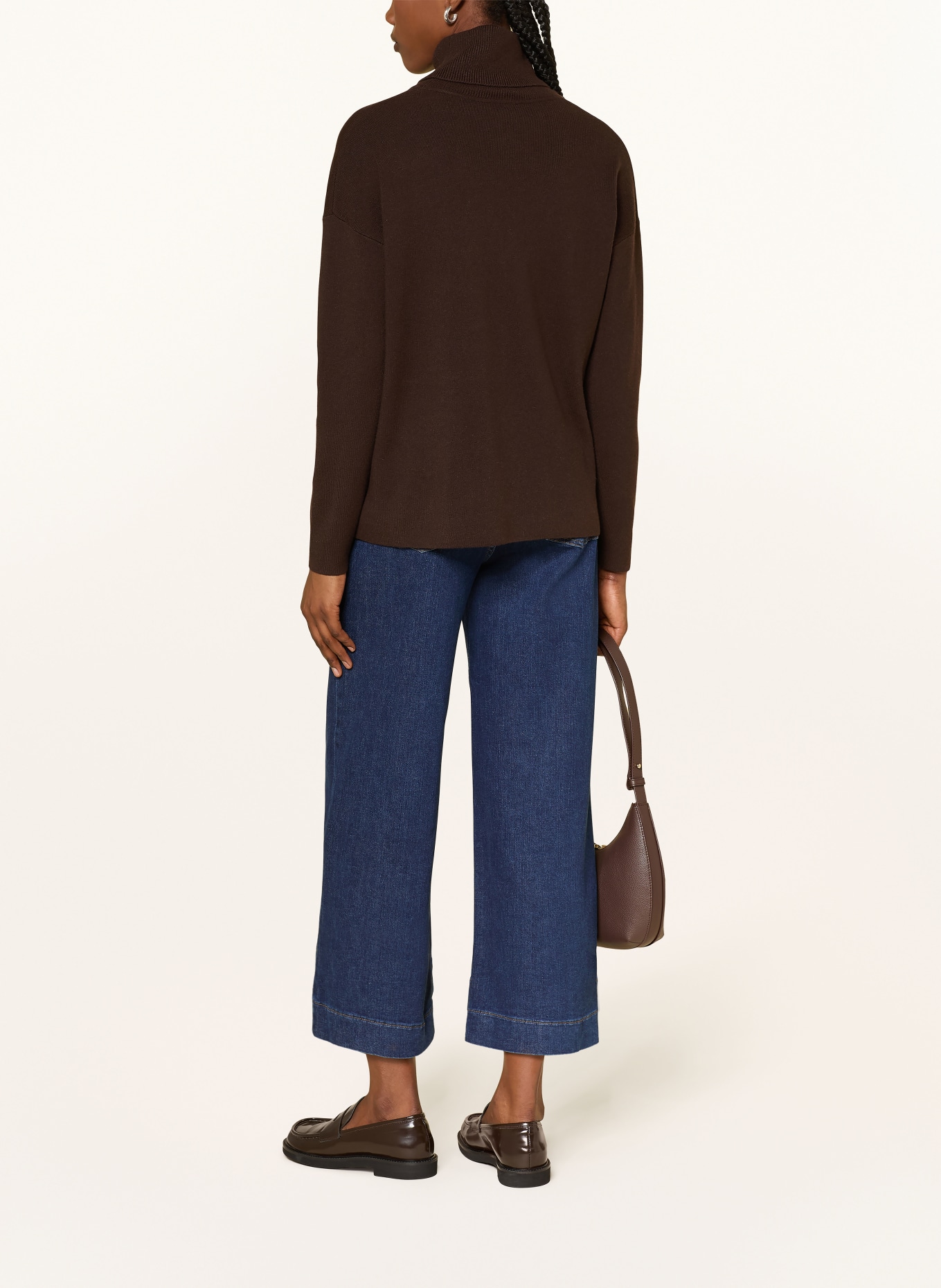 HOBBS YVETTE turtleneck sweater: DARK BROWN