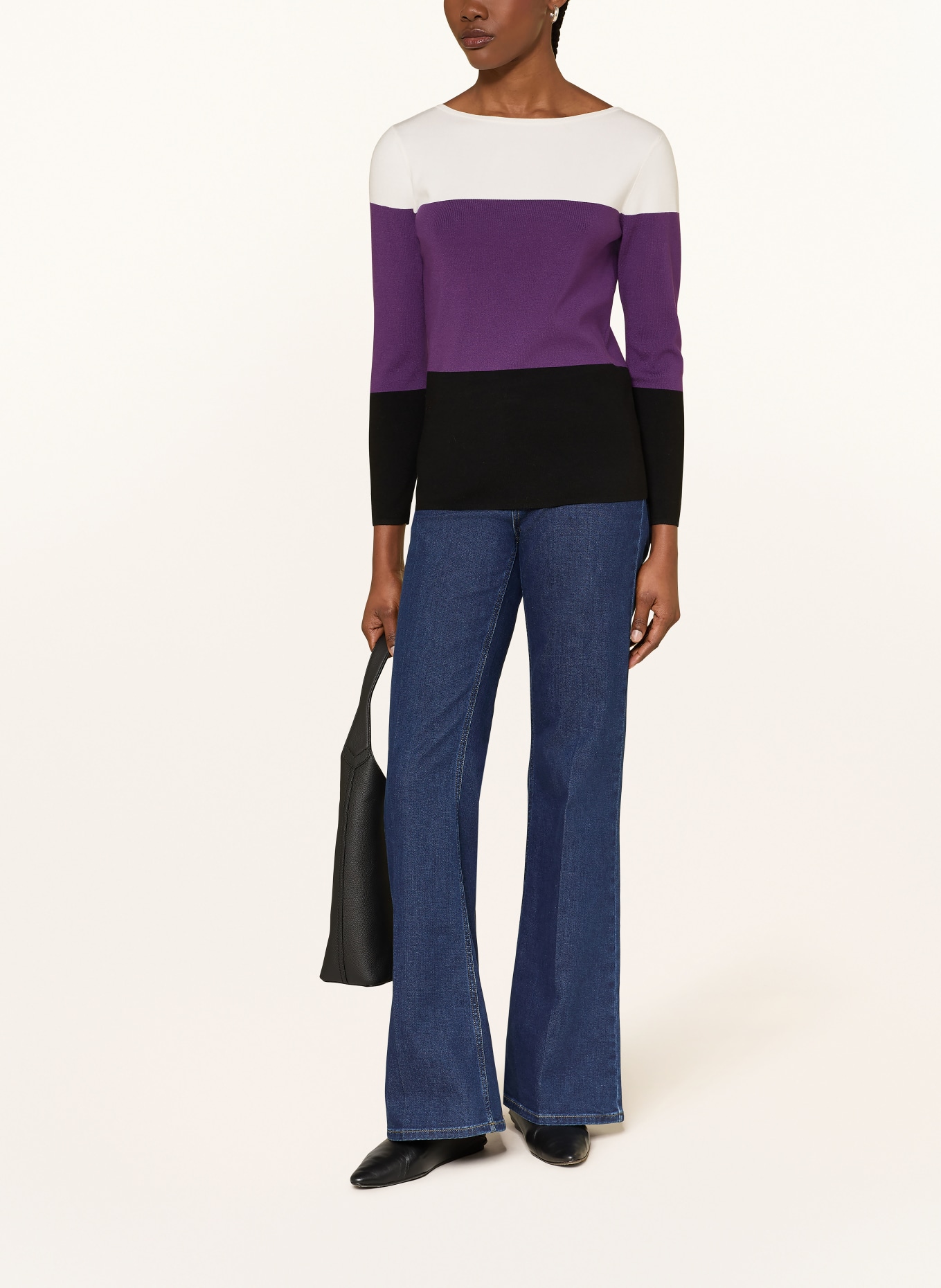 HOBBS Sweter ALICE: LILA / BIAŁY / CZARNY