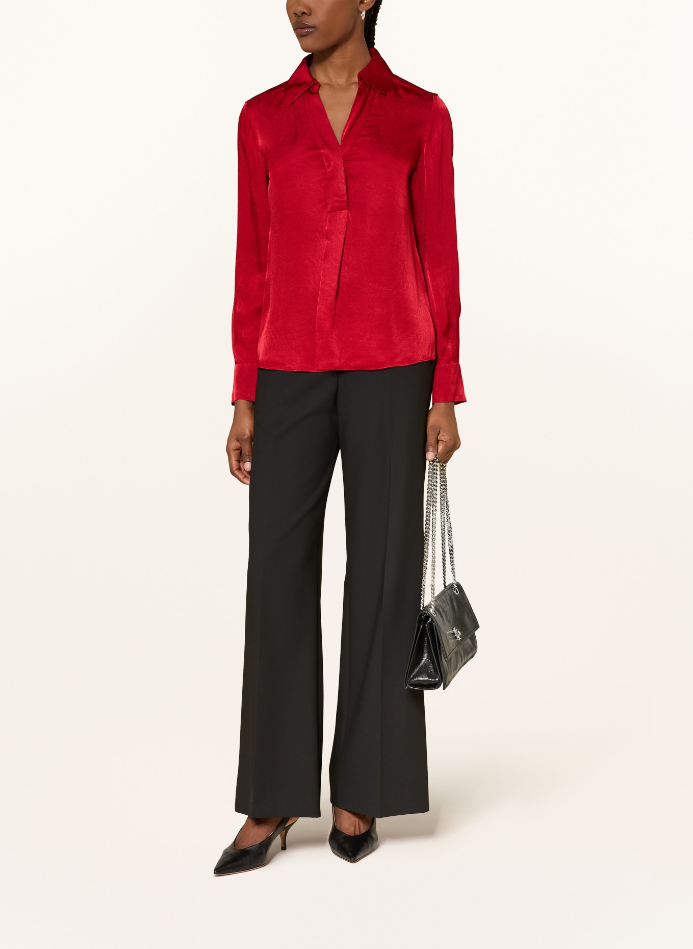 HOBBS Blusenshirt MARIE aus Satin: ROT