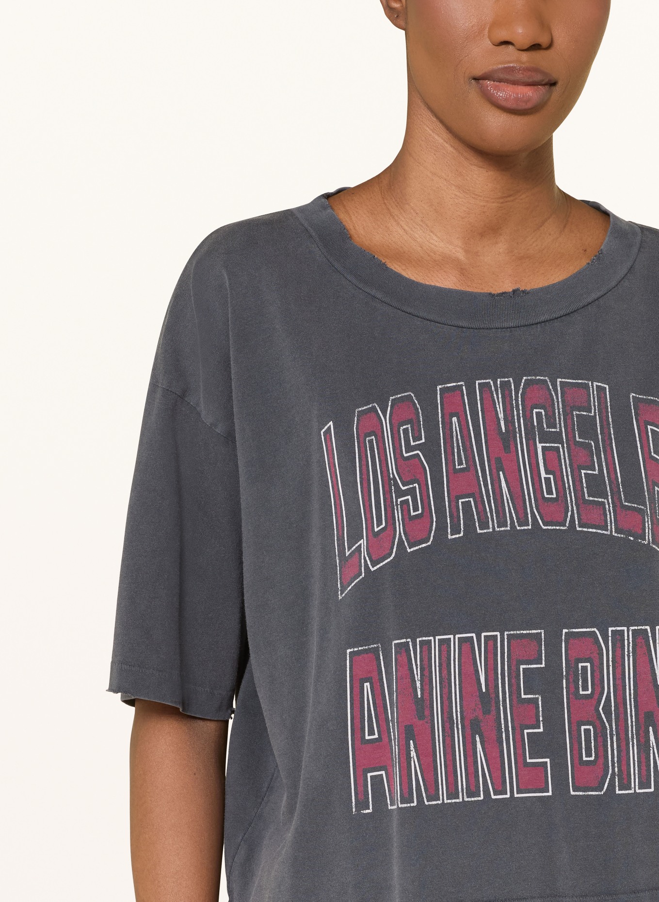 ANINE BING T-Shirt JOHNNY: DUNKELGRAU