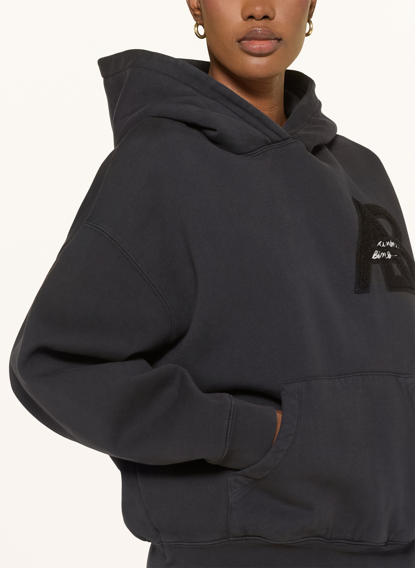 ANINE BING JACI hoodie: BLACK / WHITE