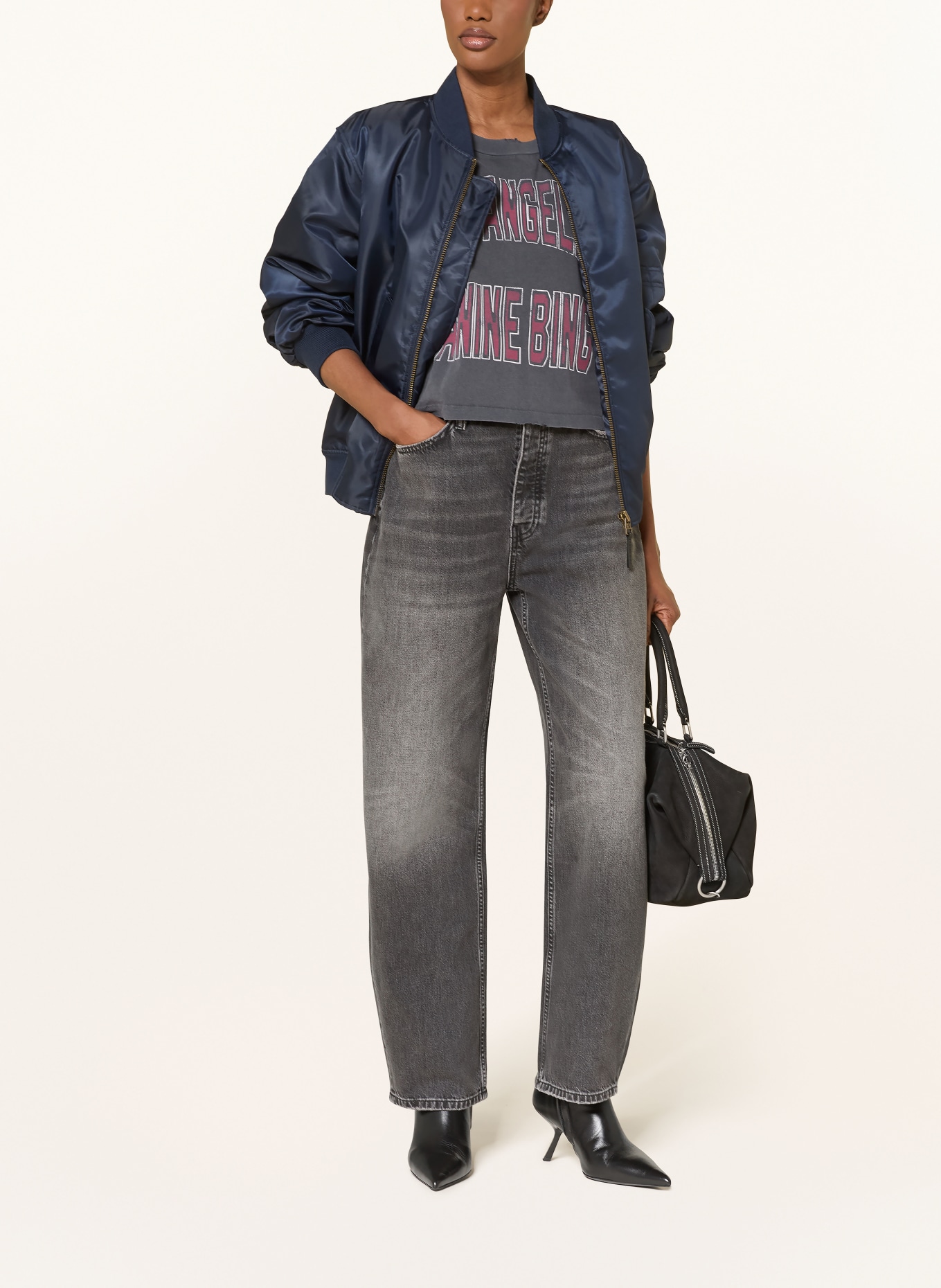 ANINE BING Barrel Jeans FRITZ: WASHED GREY WASHED GREY
