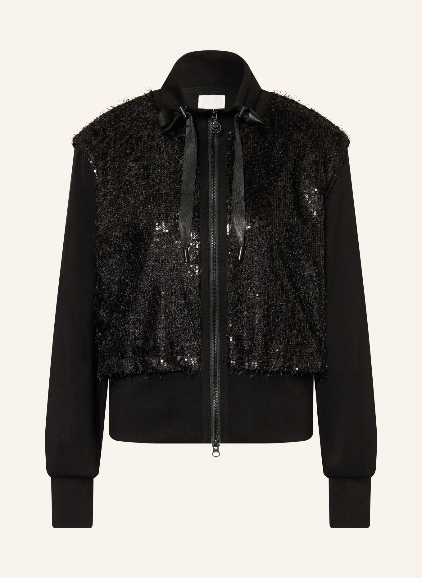 SPORTALM Sweatjacke mit Pailletten: SCHWARZ