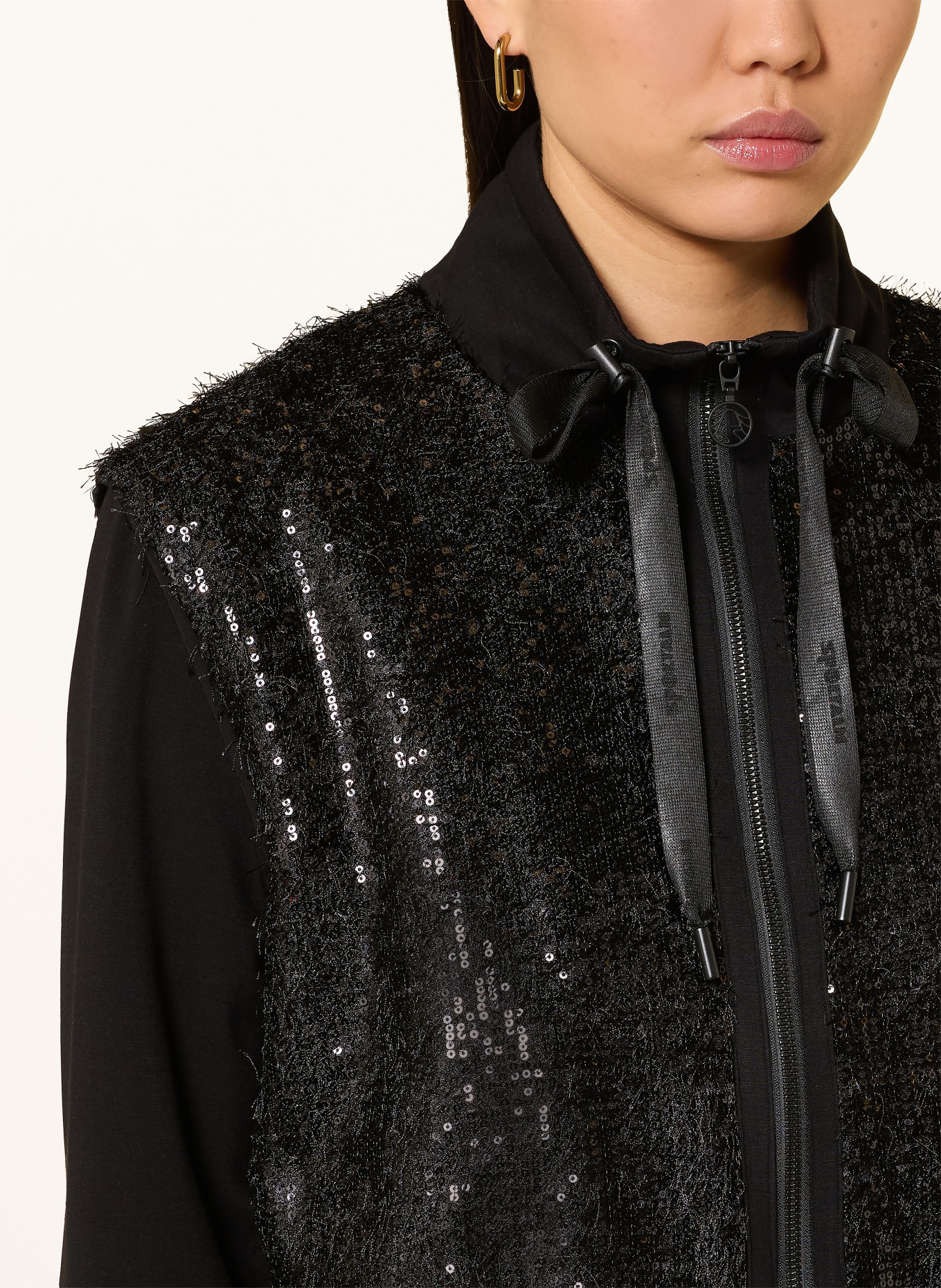 SPORTALM Sweatjacke mit Pailletten: SCHWARZ