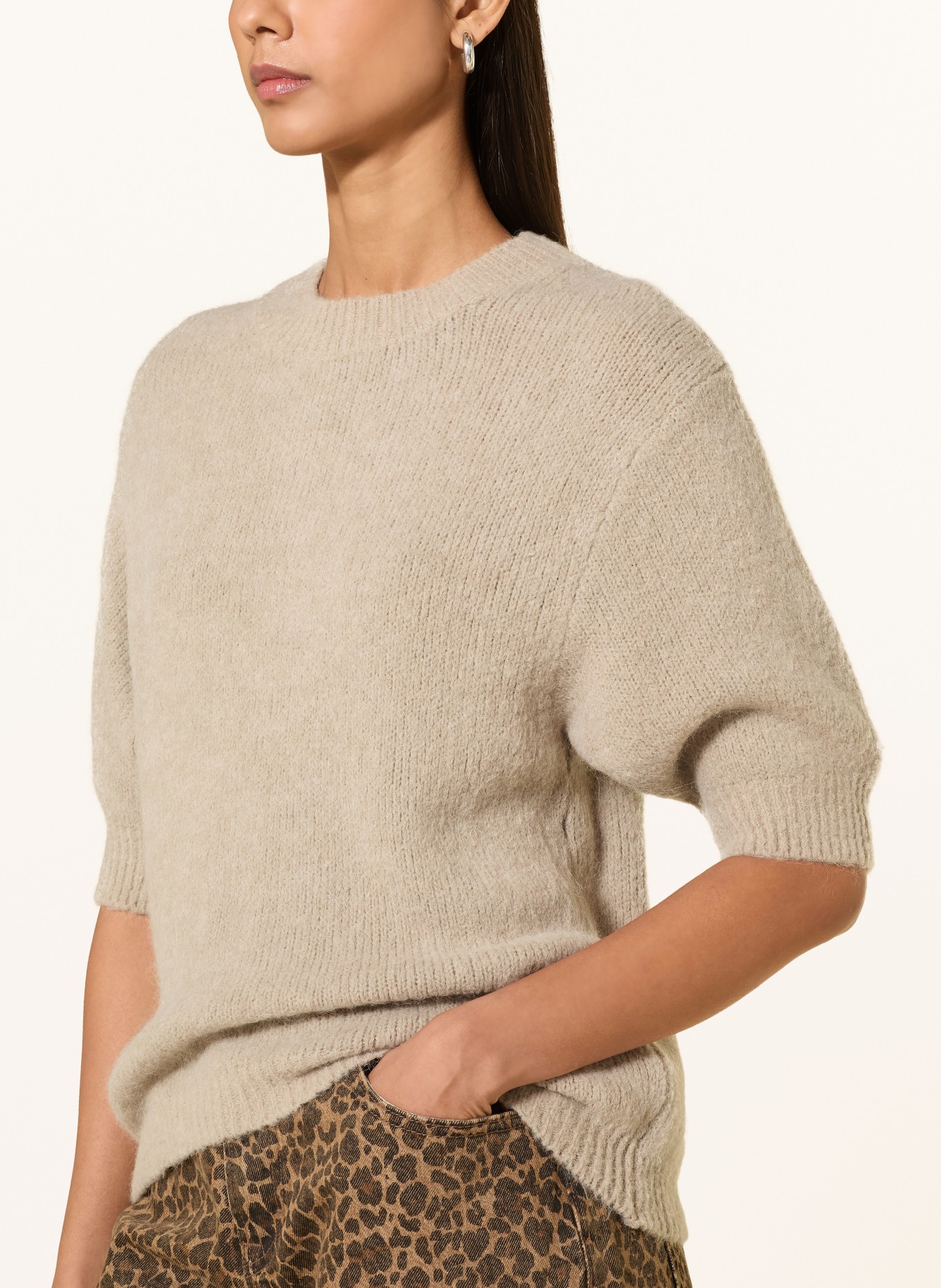 miss goodlife Sweater with alpaca: TAUPE